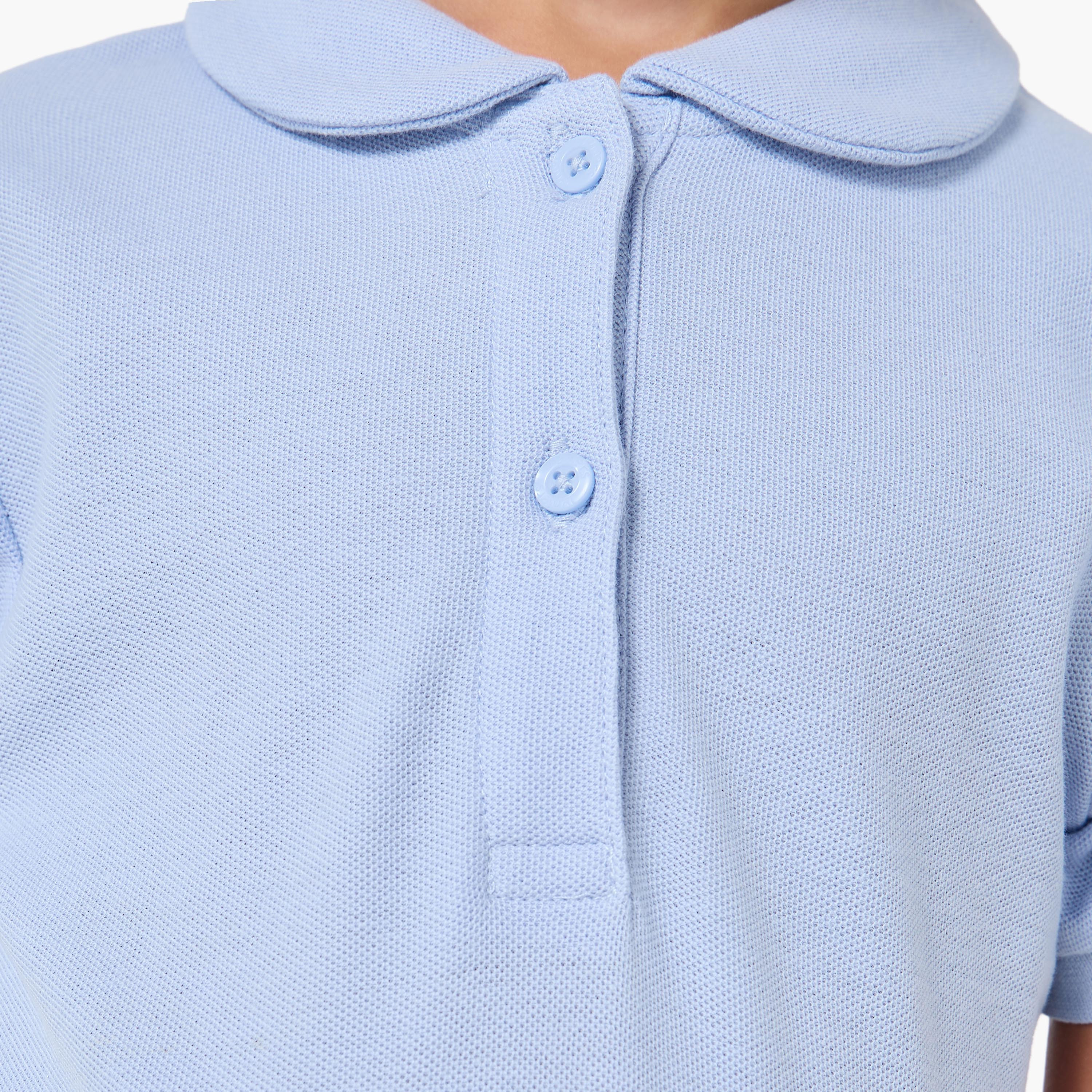 Juniors Collared Short Sleeves Polo Dress with Pleats-girls-clothing-dressesandjumpsuits-image-5