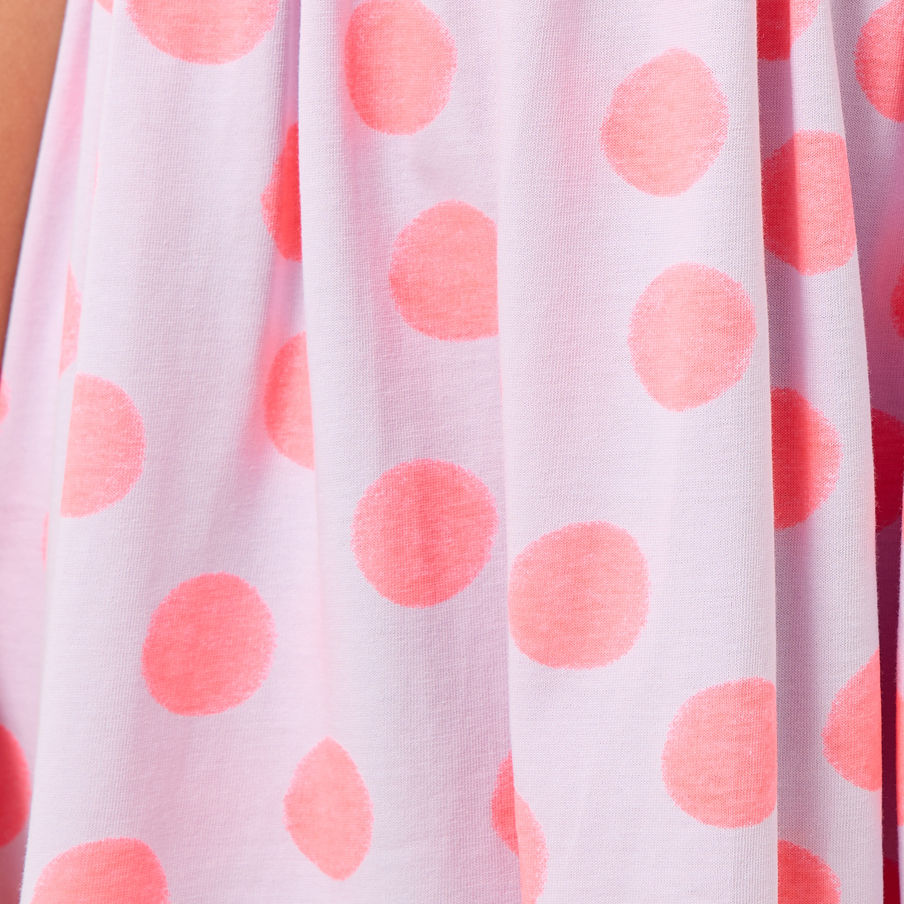 Juniors Round Neck Short Sleeves Knee Length A-line Dress with Polka Dot Print-girls-clothing-dressesandjumpsuits-image-5