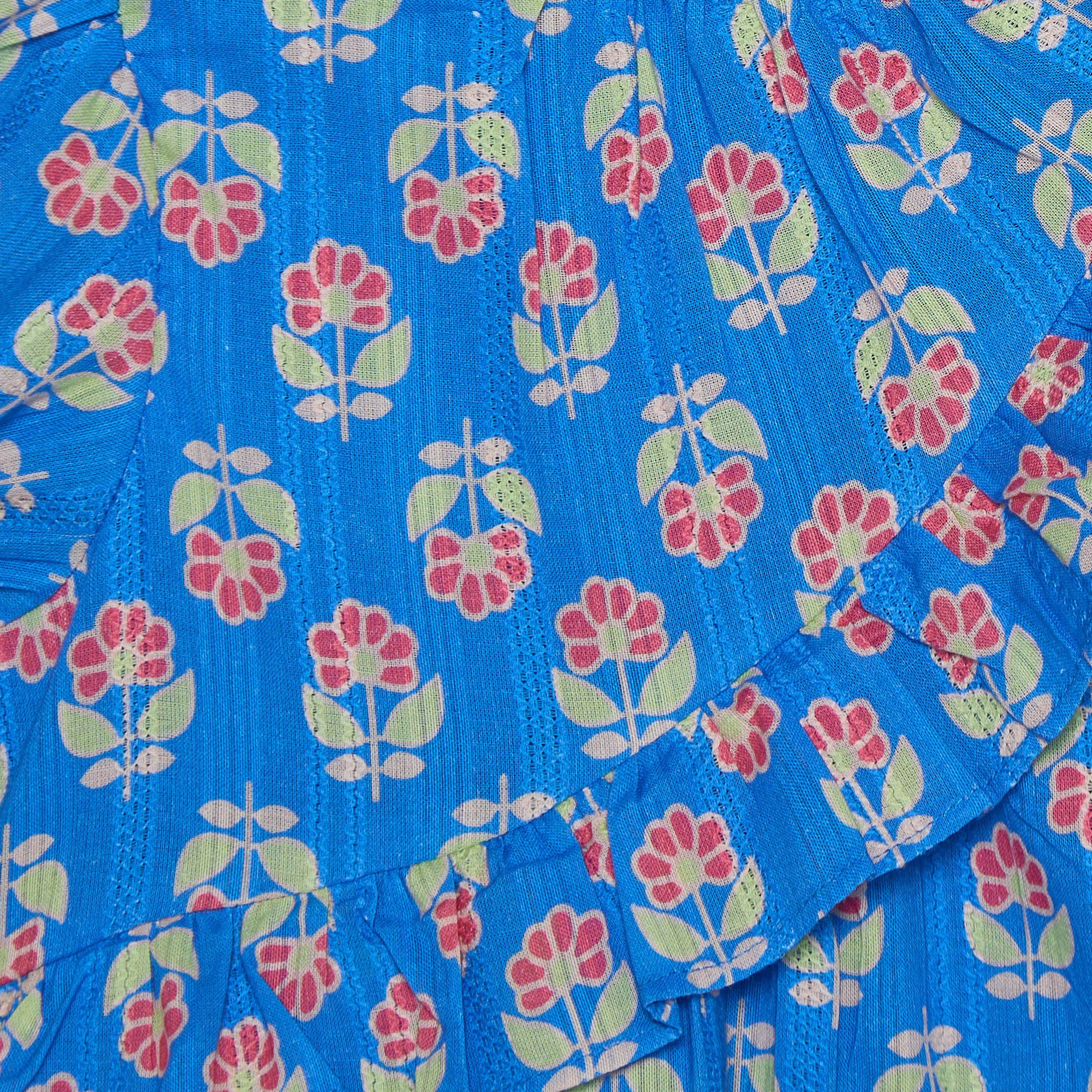 Juniors Round Neck Short Sleeves Knee Length A-Line Dress with Floral Print-girls-clothing-dressesandjumpsuits-image-4