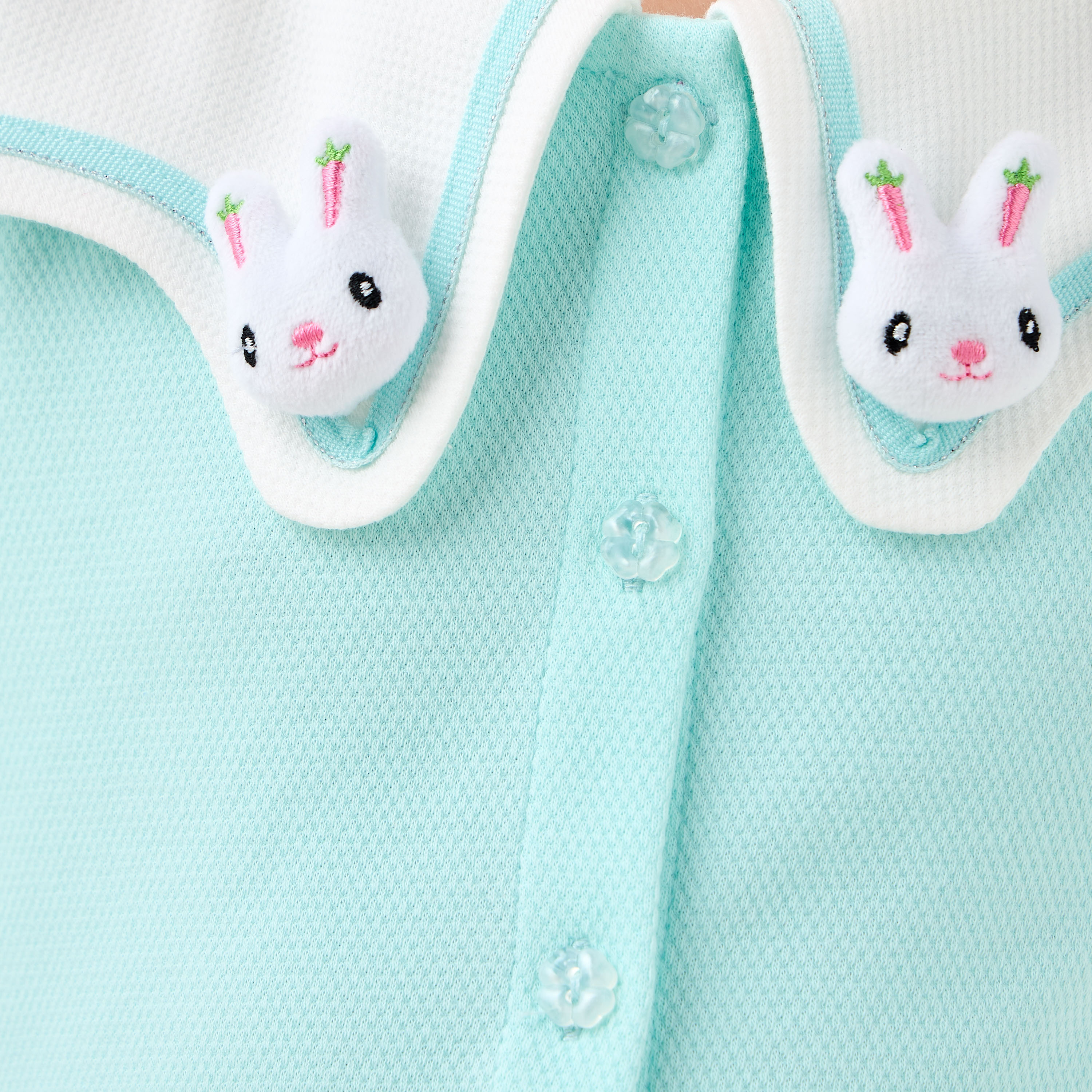 Juniors Sailor Neck Short Sleeves A-Line Dress with Bunny Applique-girls-clothing-dressesandjumpsuits-image-4