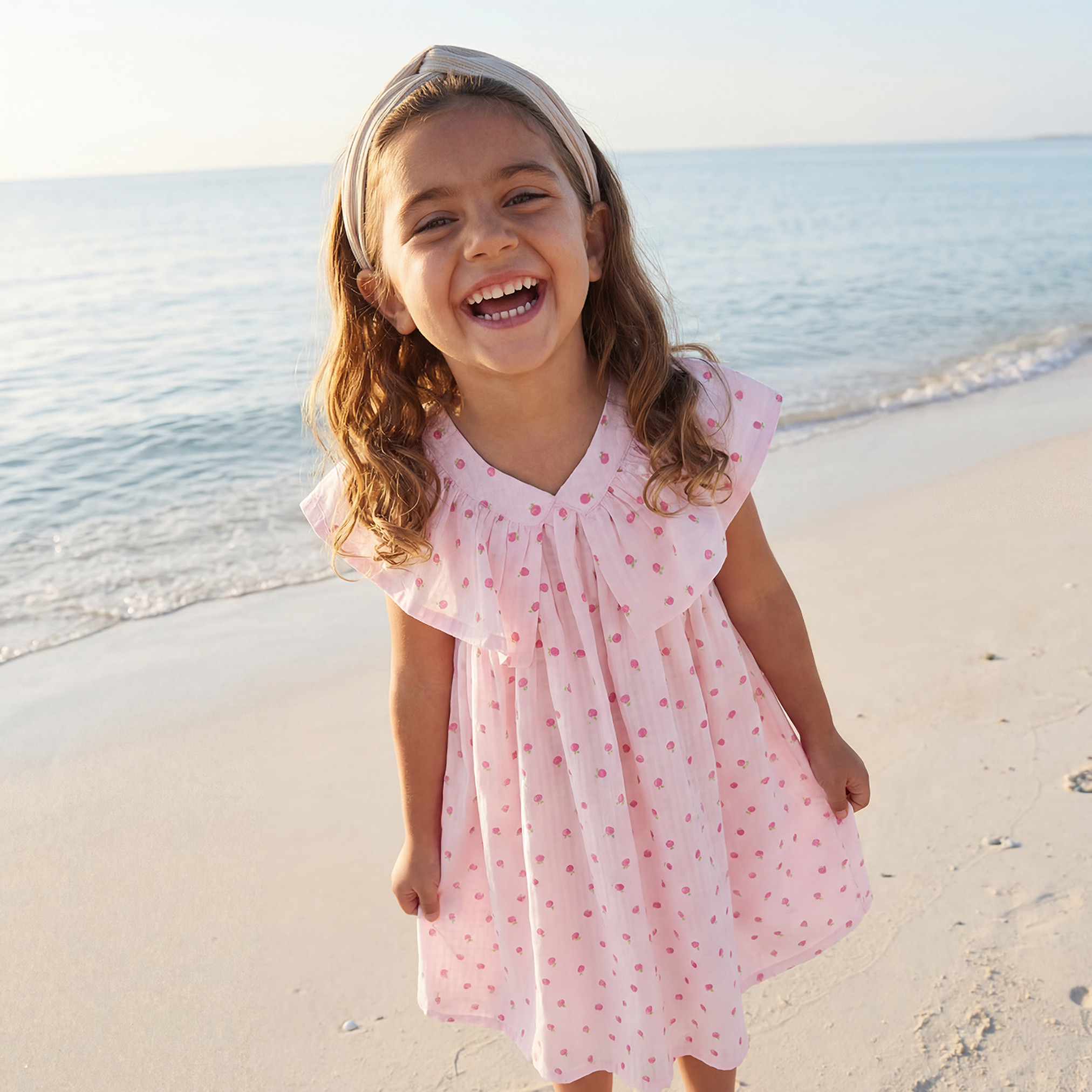Juniors V-neck Sleeveless Knee-Length Dress with Fruit Print-girls-clothing-dressesandjumpsuits-image-1