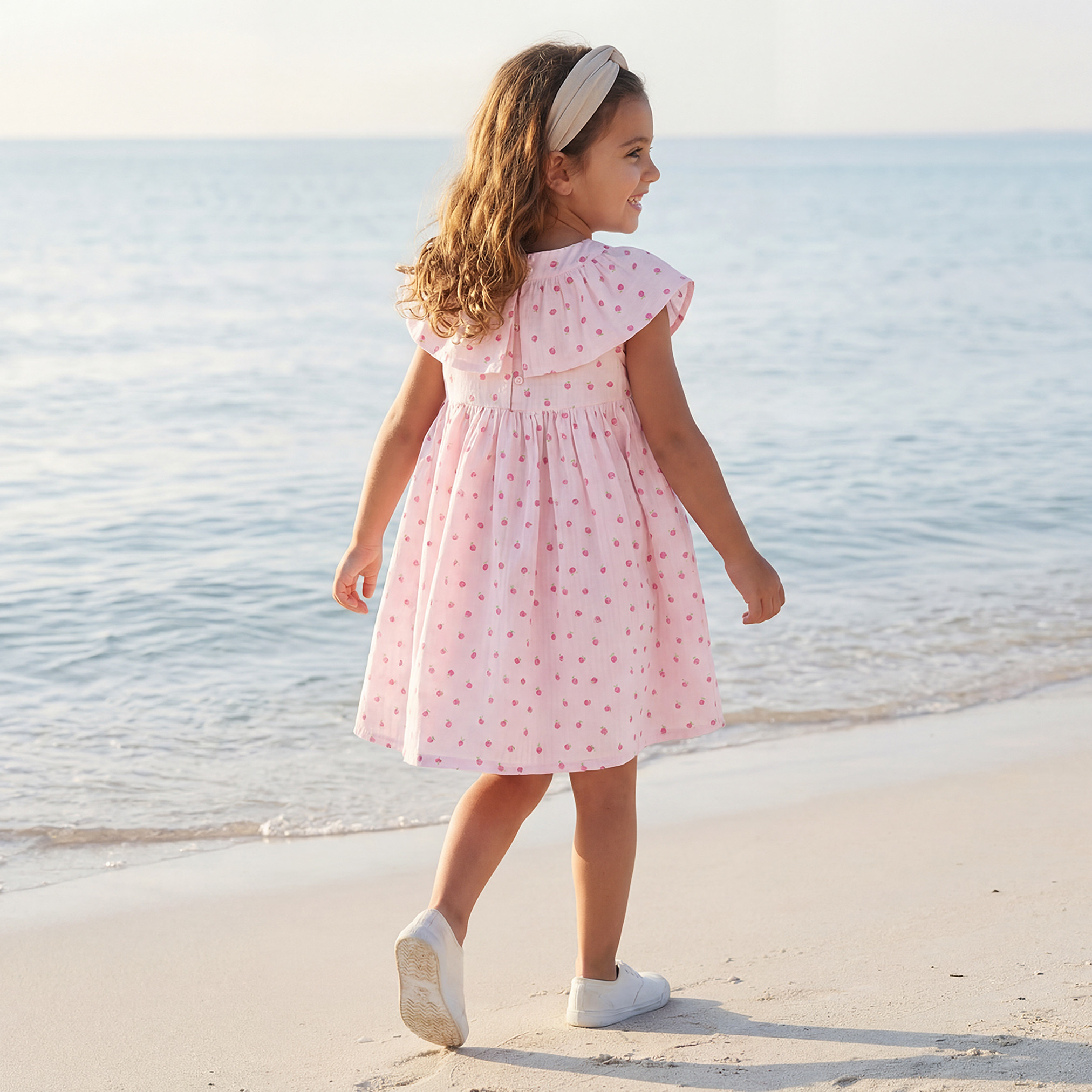 Juniors V-neck Sleeveless Knee-Length Dress with Fruit Print-girls-clothing-dressesandjumpsuits-image-3