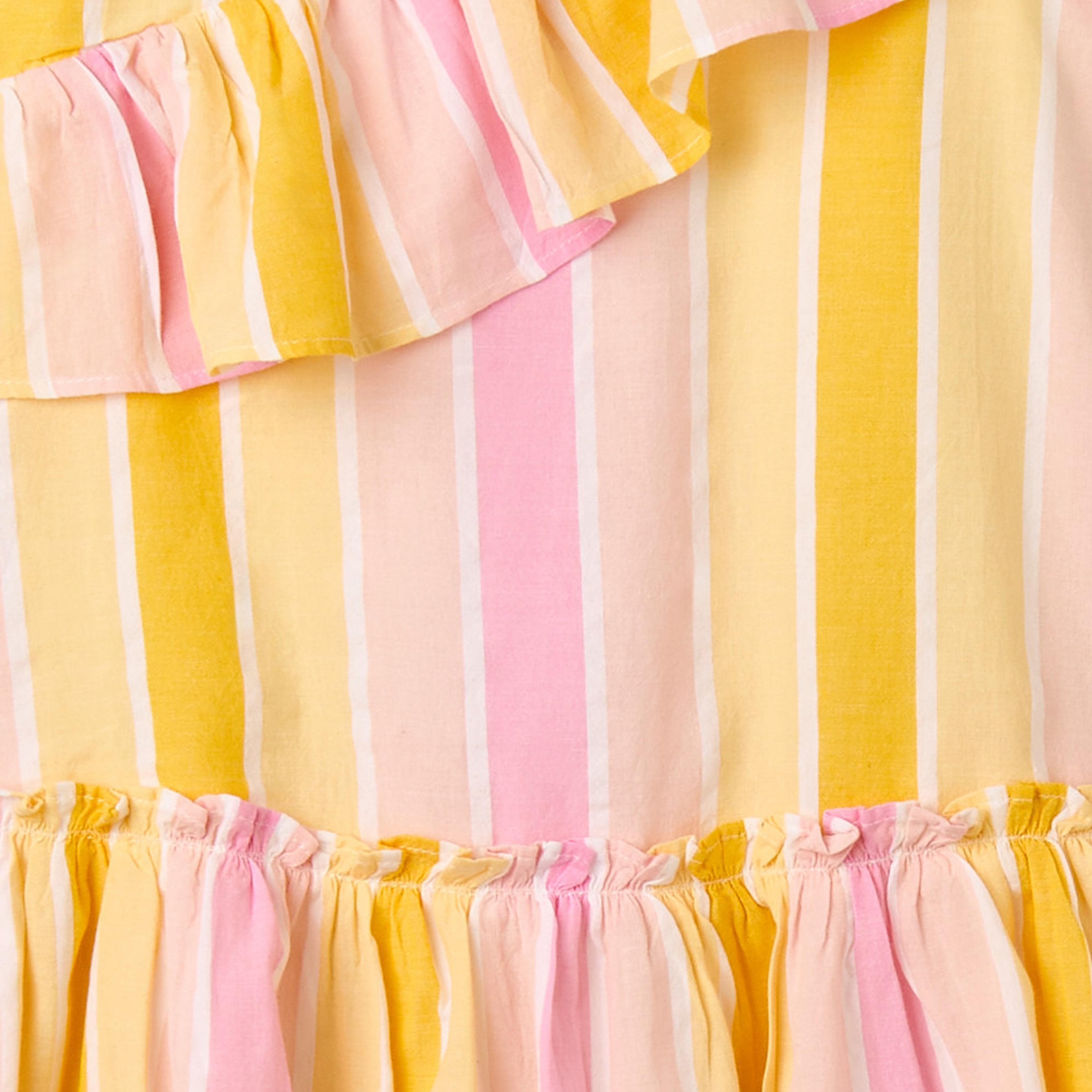 Juniors V-neck Sleeveless A-line Dress with Stripes-girls-clothing-dressesandjumpsuits-image-4