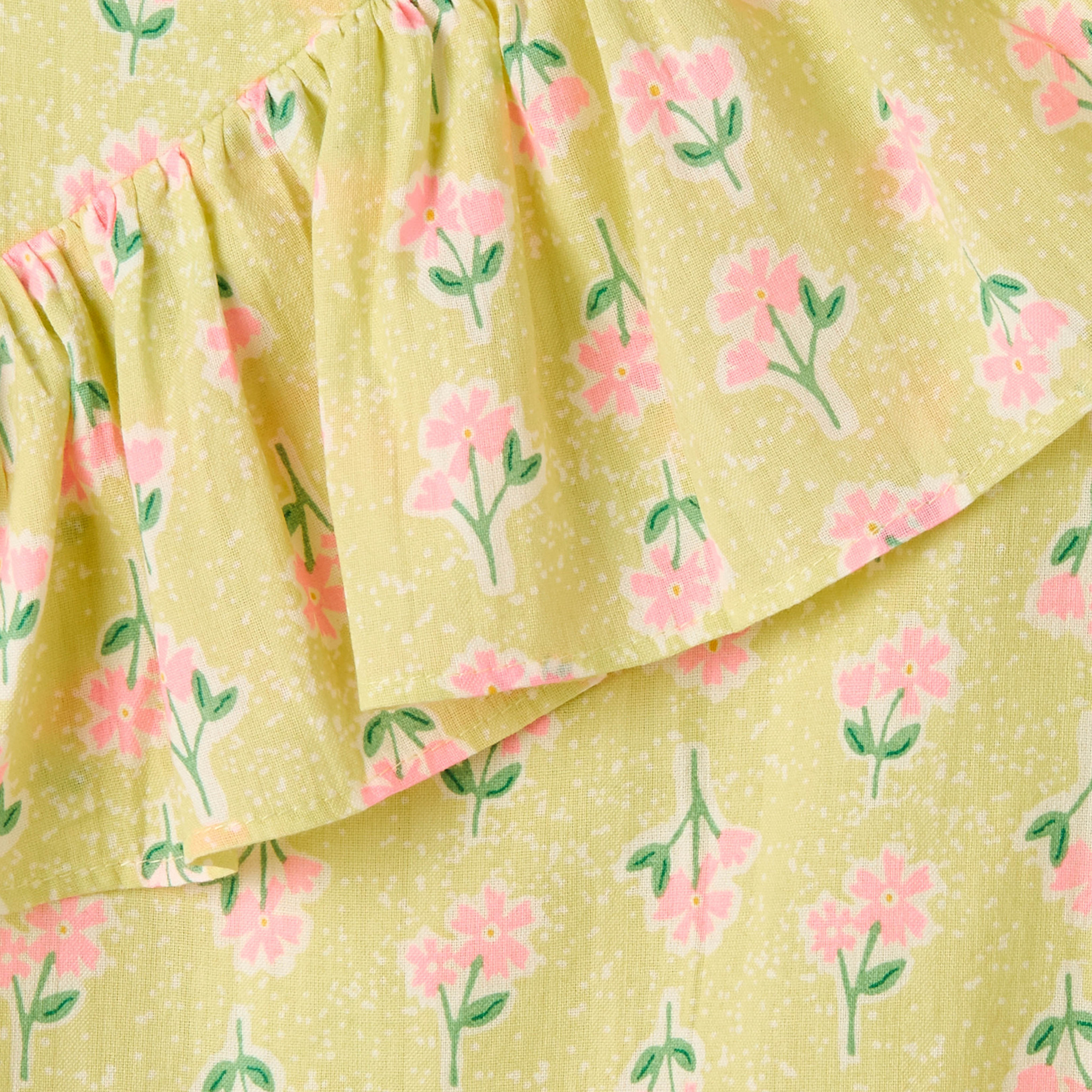 Juniors V-neck Sleeveless A-line Dress with Floral Print-girls-clothing-dressesandjumpsuits-image-4
