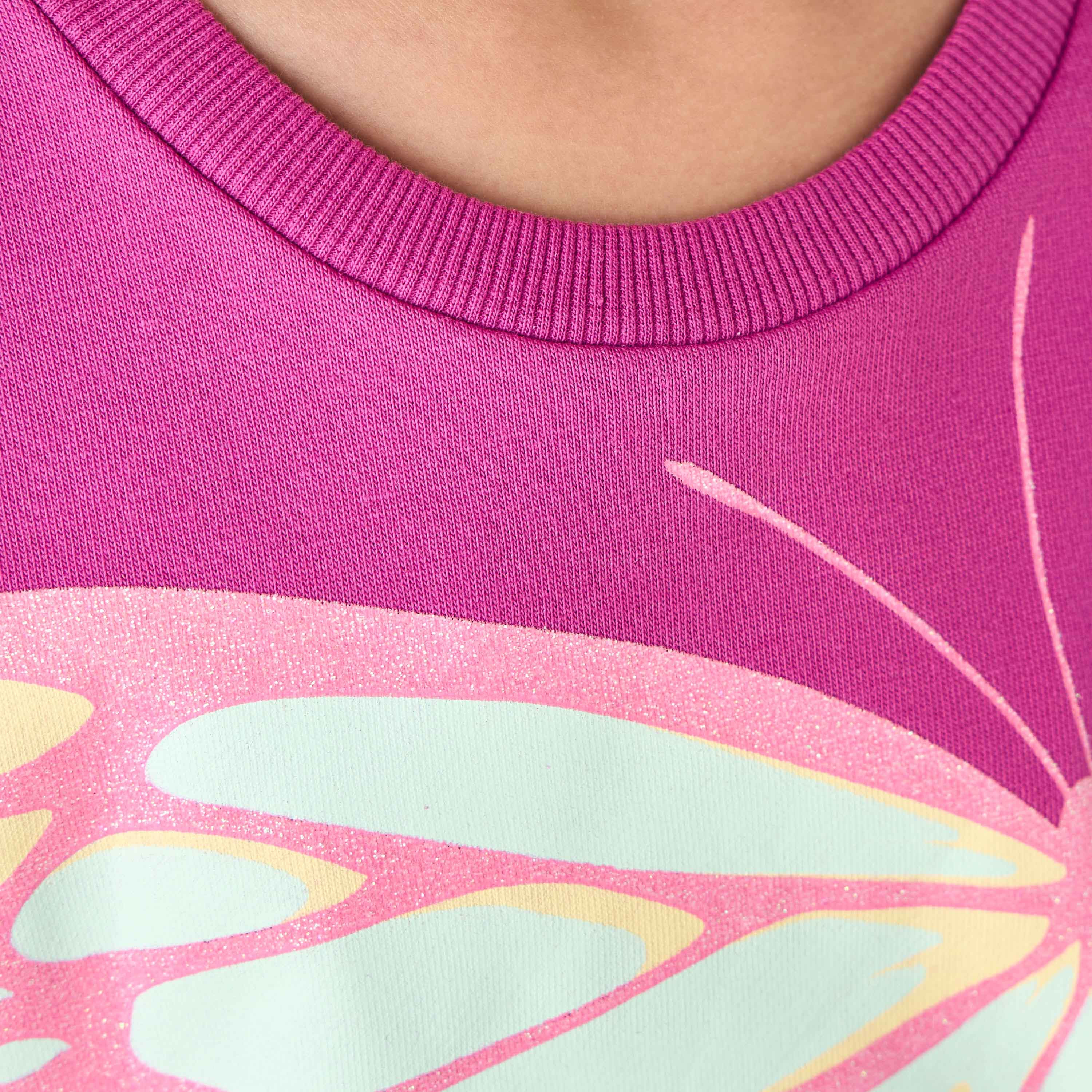 Juniors Round Neck Sweatshirt with Butterfly Print-baby-girls-clothing-winterwear-sweatshirts-image-5