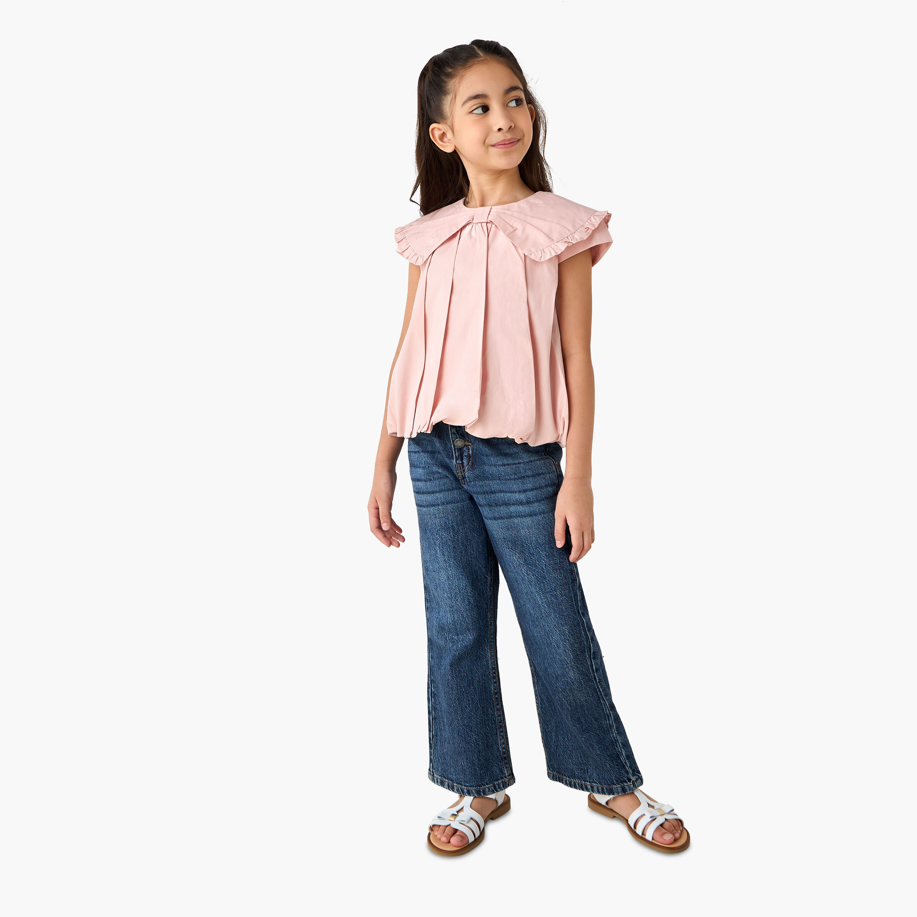 Juniors Crew Neck Short Sleeves Top with Bow Detail-baby-girls-clothing-blousesandshirts-image-2