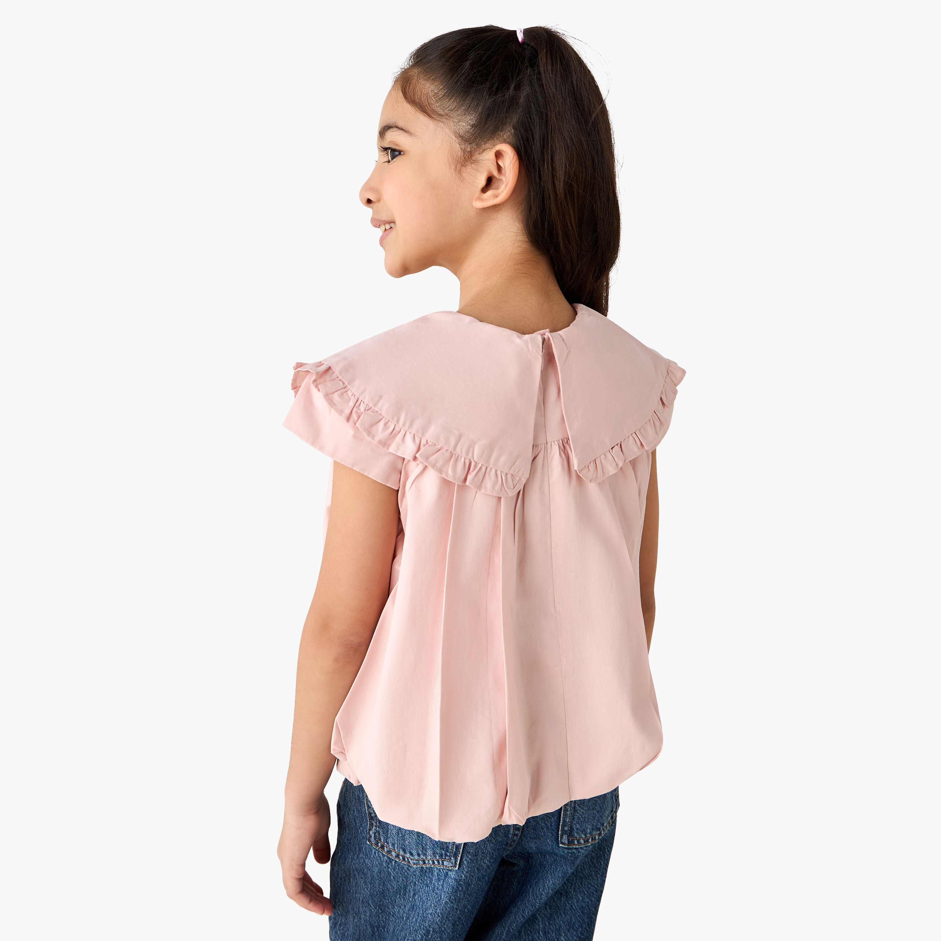 Juniors Crew Neck Short Sleeves Top with Bow Detail-baby-girls-clothing-blousesandshirts-image-3