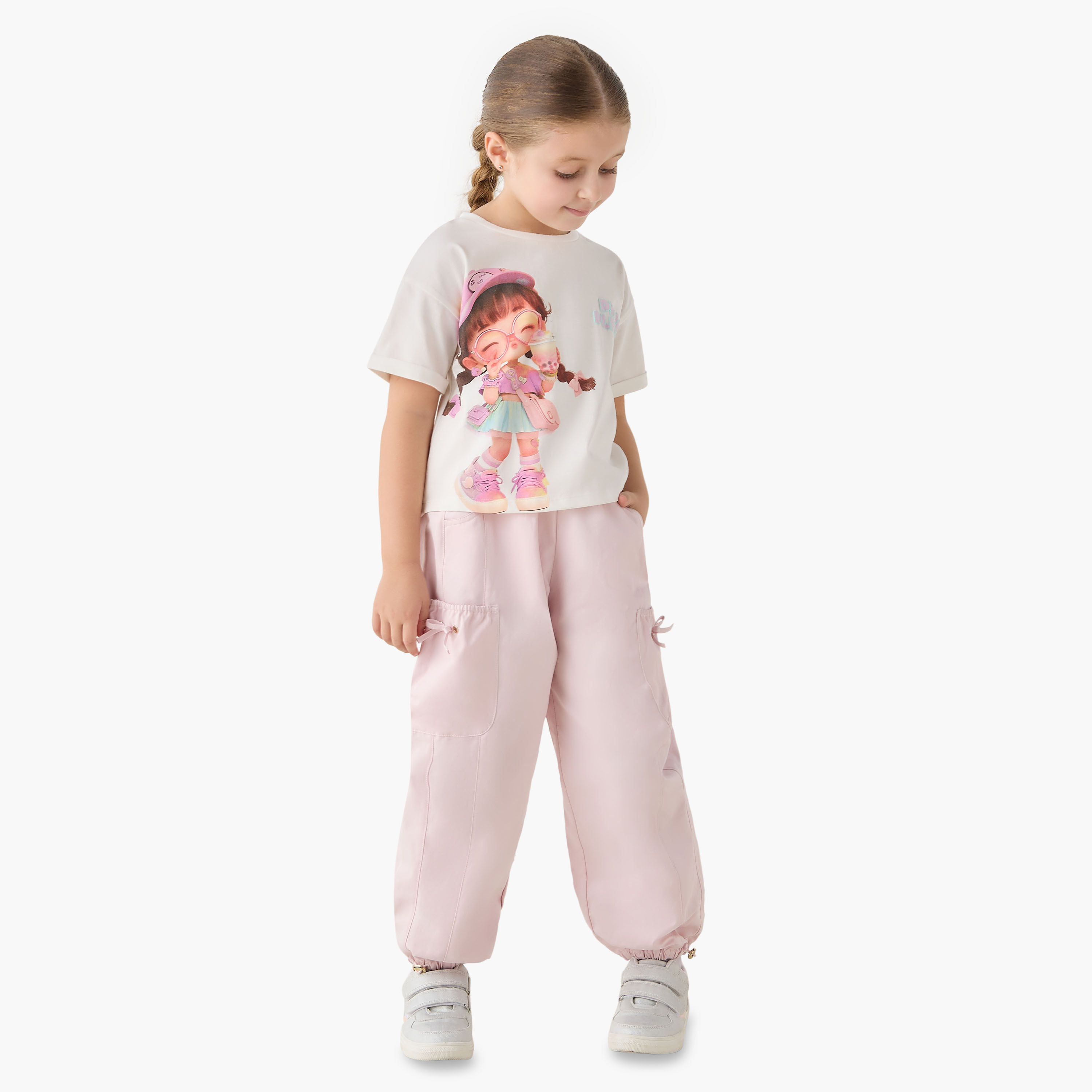 Juniors Joggers with Cargo Pockets, Elastic Waist-girls-clothing-bottoms-joggersandtrackpants-image-2
