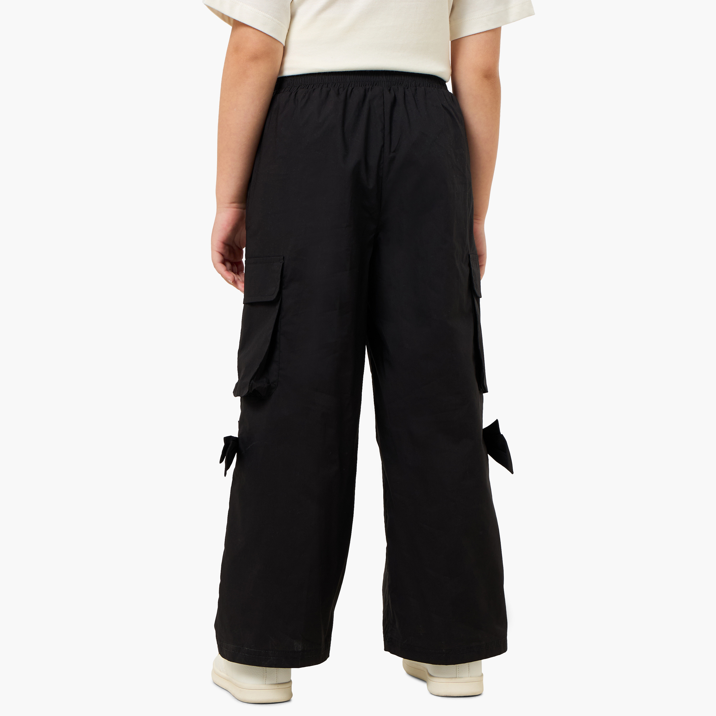 Juniors Trousers with Bow Detail, Elasticated Waist-baby-girls-clothing-bottoms-trousers-image-3