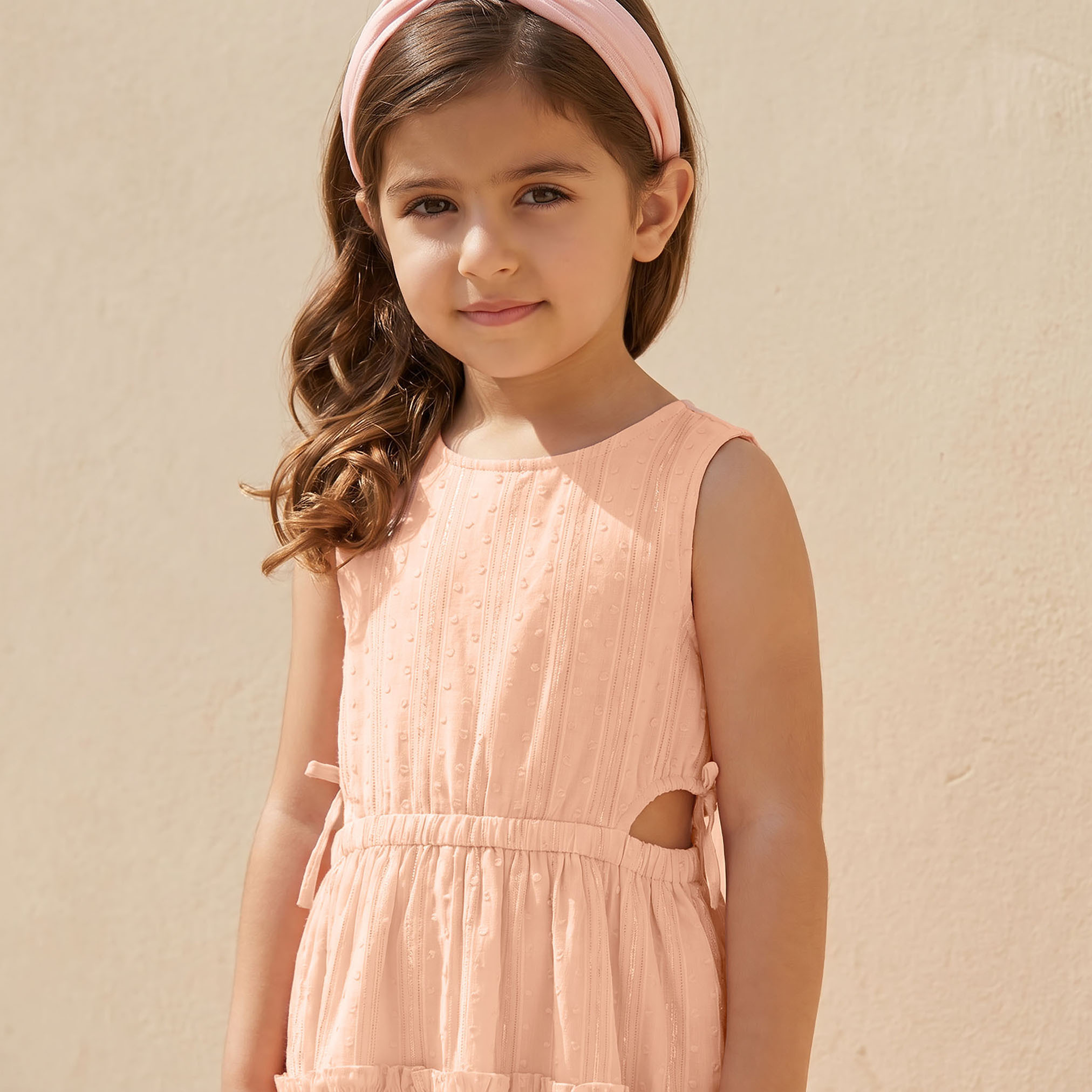 Juniors Round Neck Sleeveless Knee Length Dress with Cut Out Detail-girls-clothing-dressesandjumpsuits-image-5