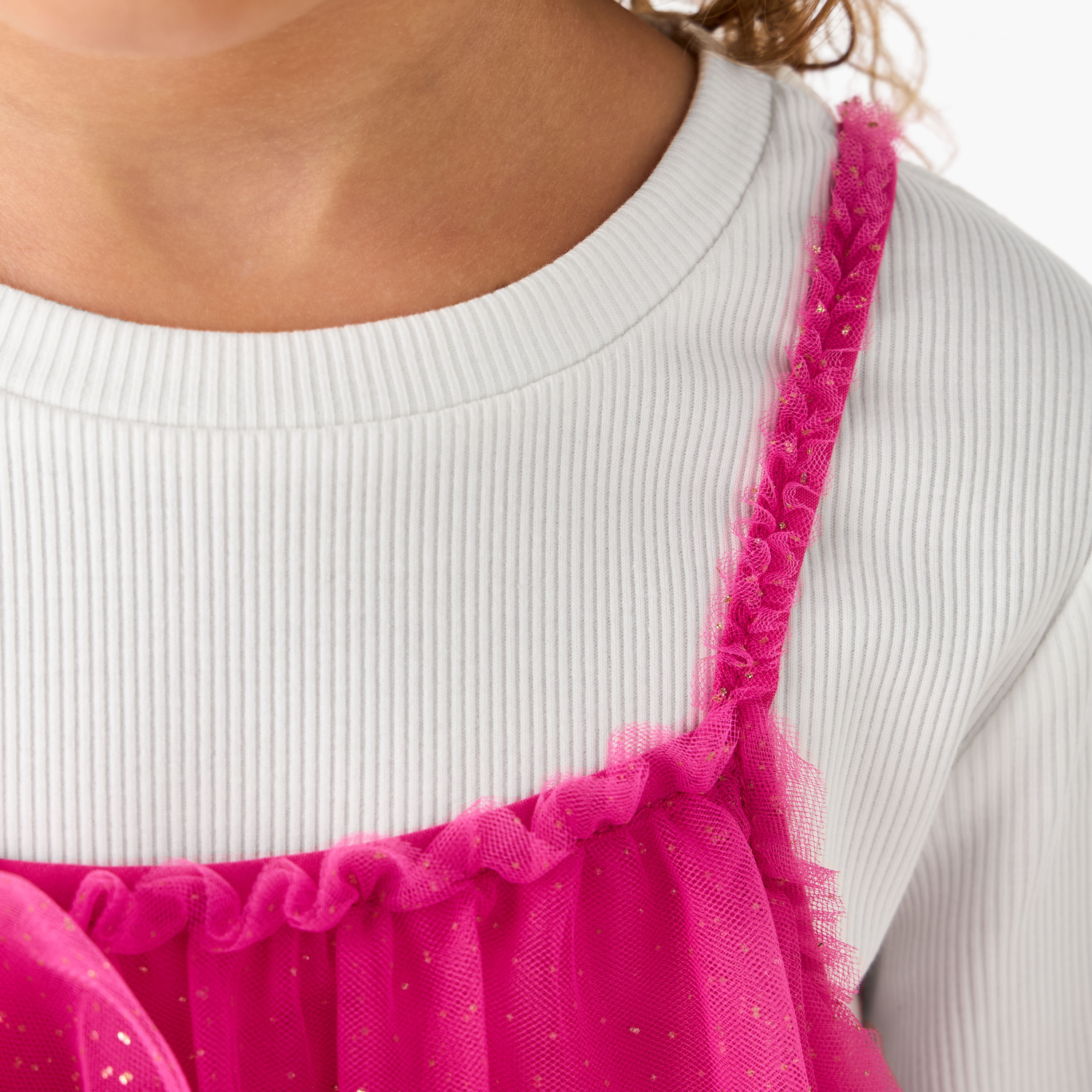 Juniors Square Neck Sleeveless A-line Dress with Ribbed Top-girls-clothing-dressesandjumpsuits-image-5