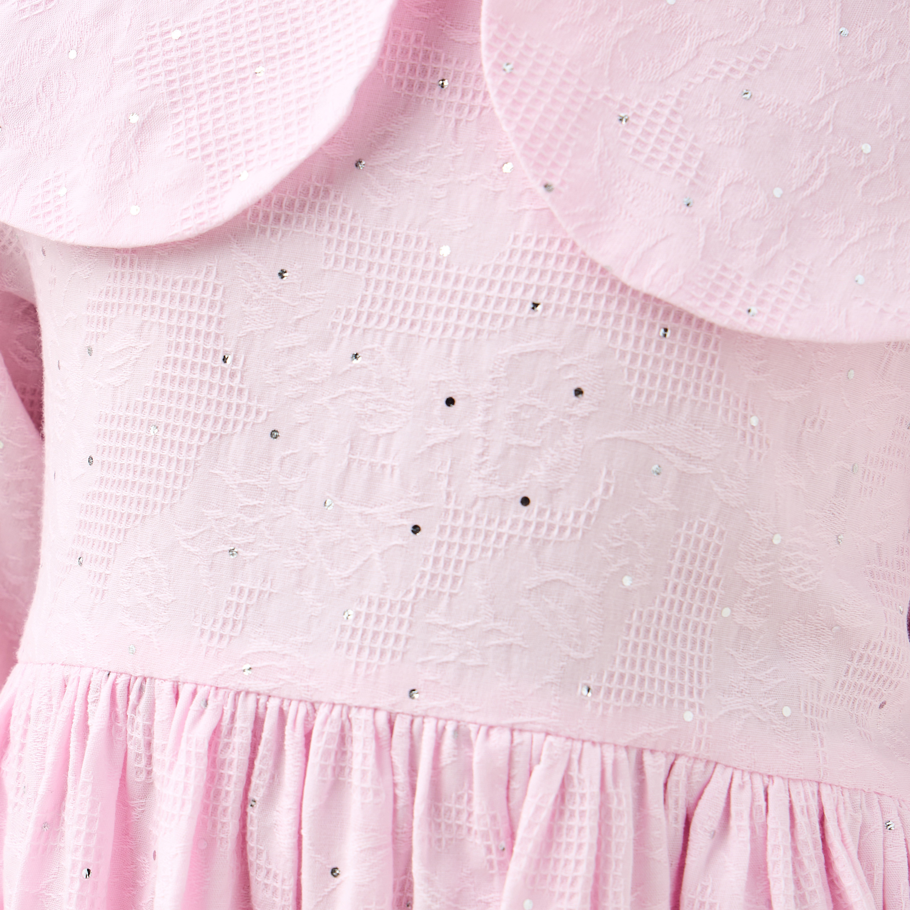 Juniors Peter Pan Collar Long Sleeves Balloon Dress with Embellished Detail-girls-clothing-dressesandjumpsuits-image-3