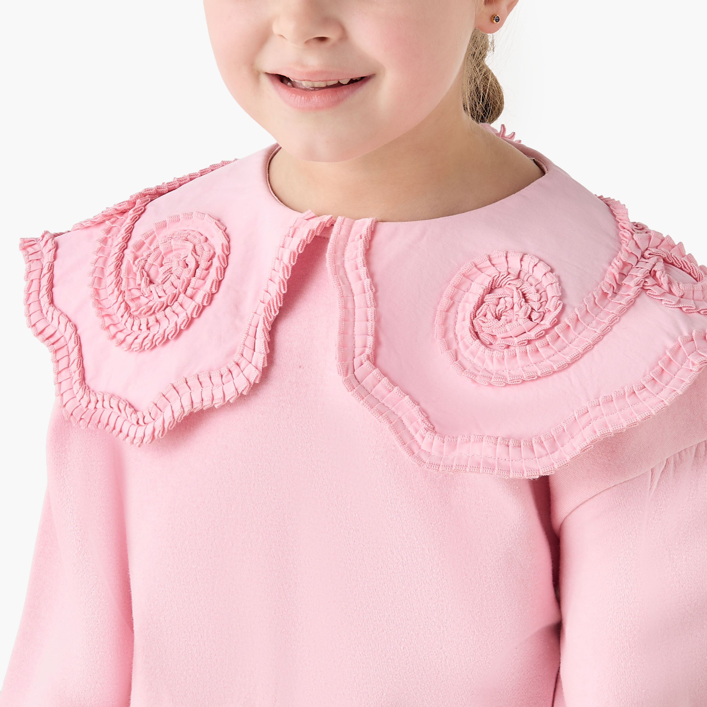 Juniors Ruffle Overlay Sweatshirt with Long Sleeves-girls-clothing-winterwear-sweatshirts-image-4