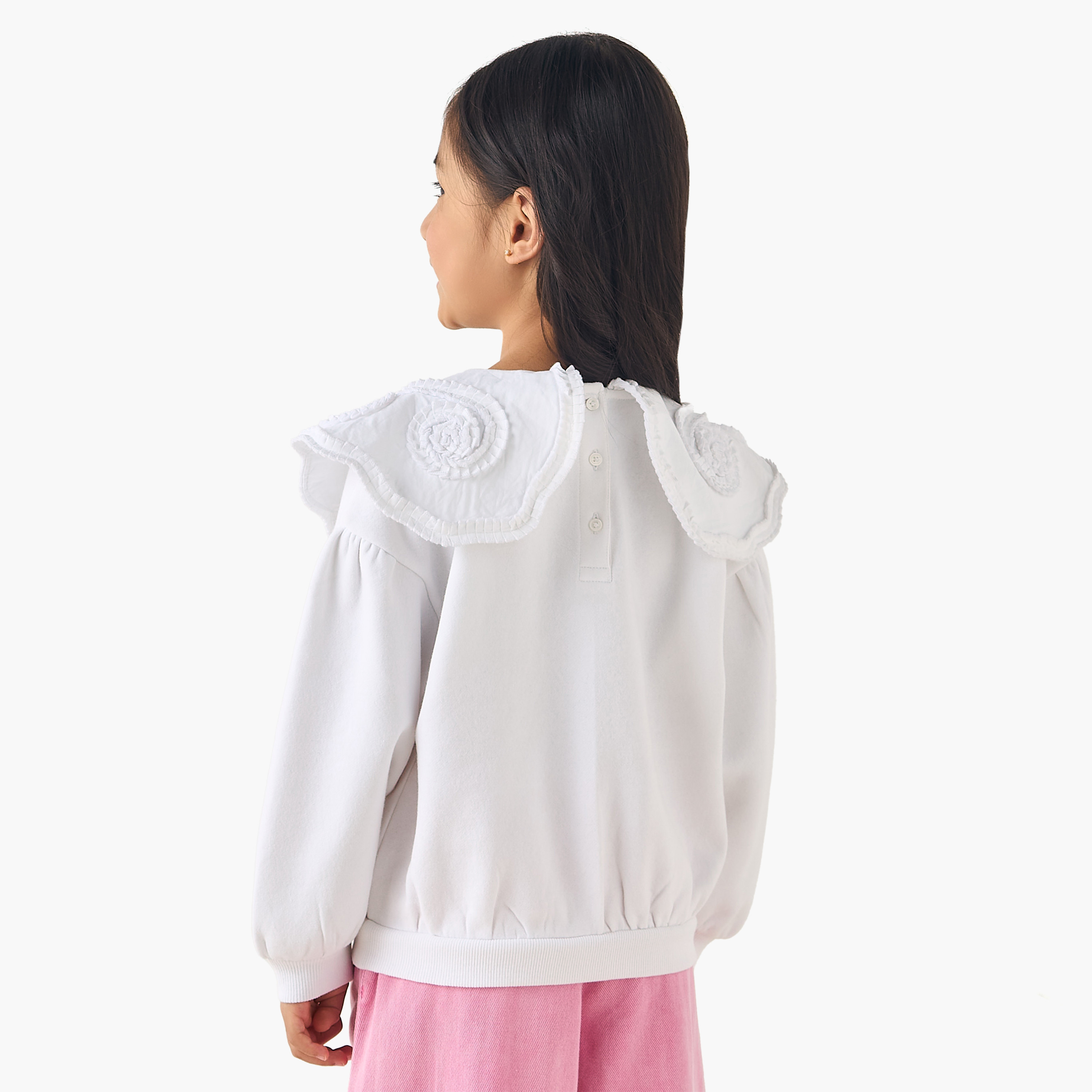 Juniors Ruffle Overlay Sweatshirt with Long Sleeves-girls-clothing-winterwear-sweatshirts-image-4
