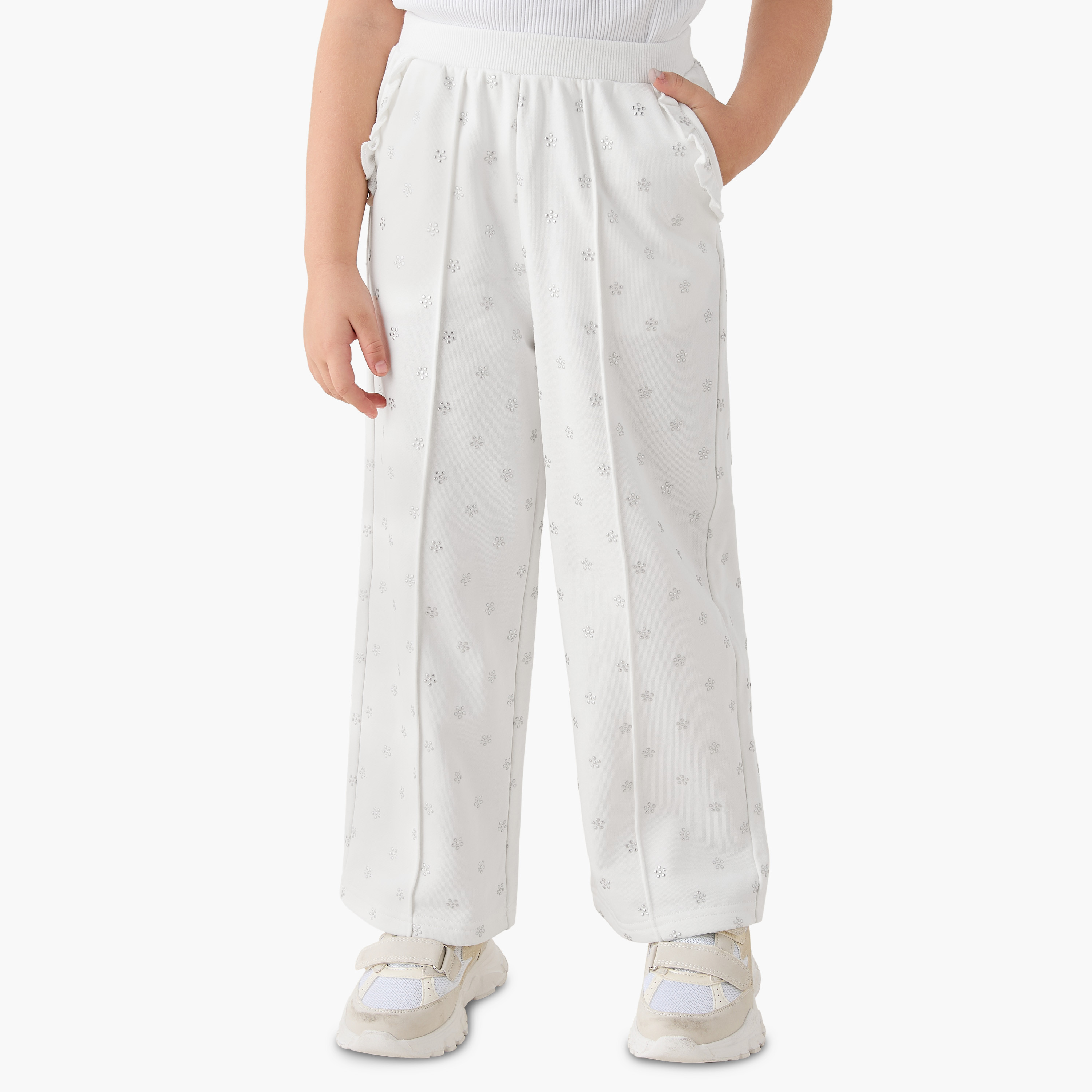 Juniors Hooded Long Sleeves Sweatshirt and Pants Set with Embellished Detail-baby-girls-clothing-setsandcoords-image-4