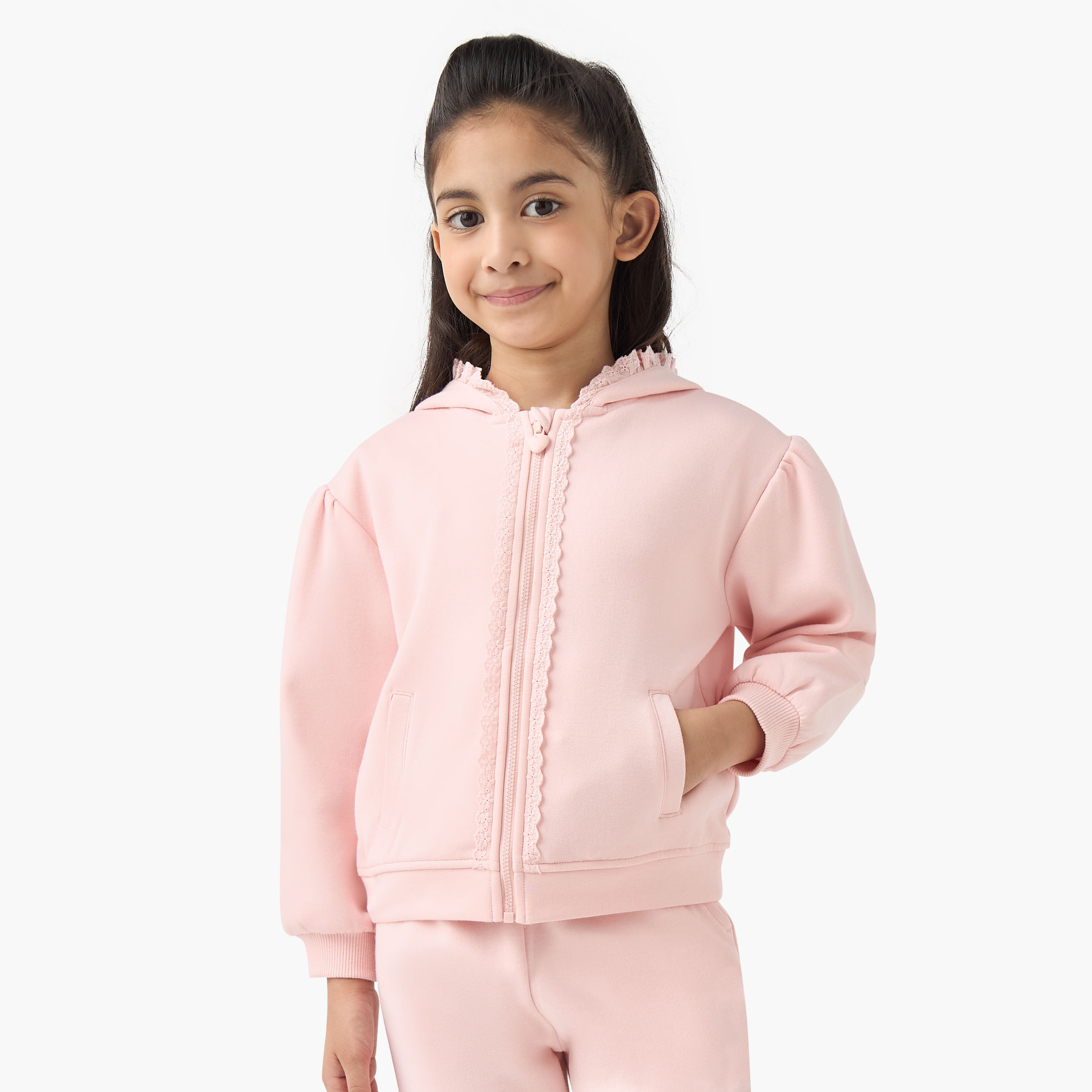 طقم بنطلون رياضي بحافة دانتيل وسويت شيرت بأكمام طويلة وقبعة من جونيورز-girls-clothing-setsandcoords-image-7