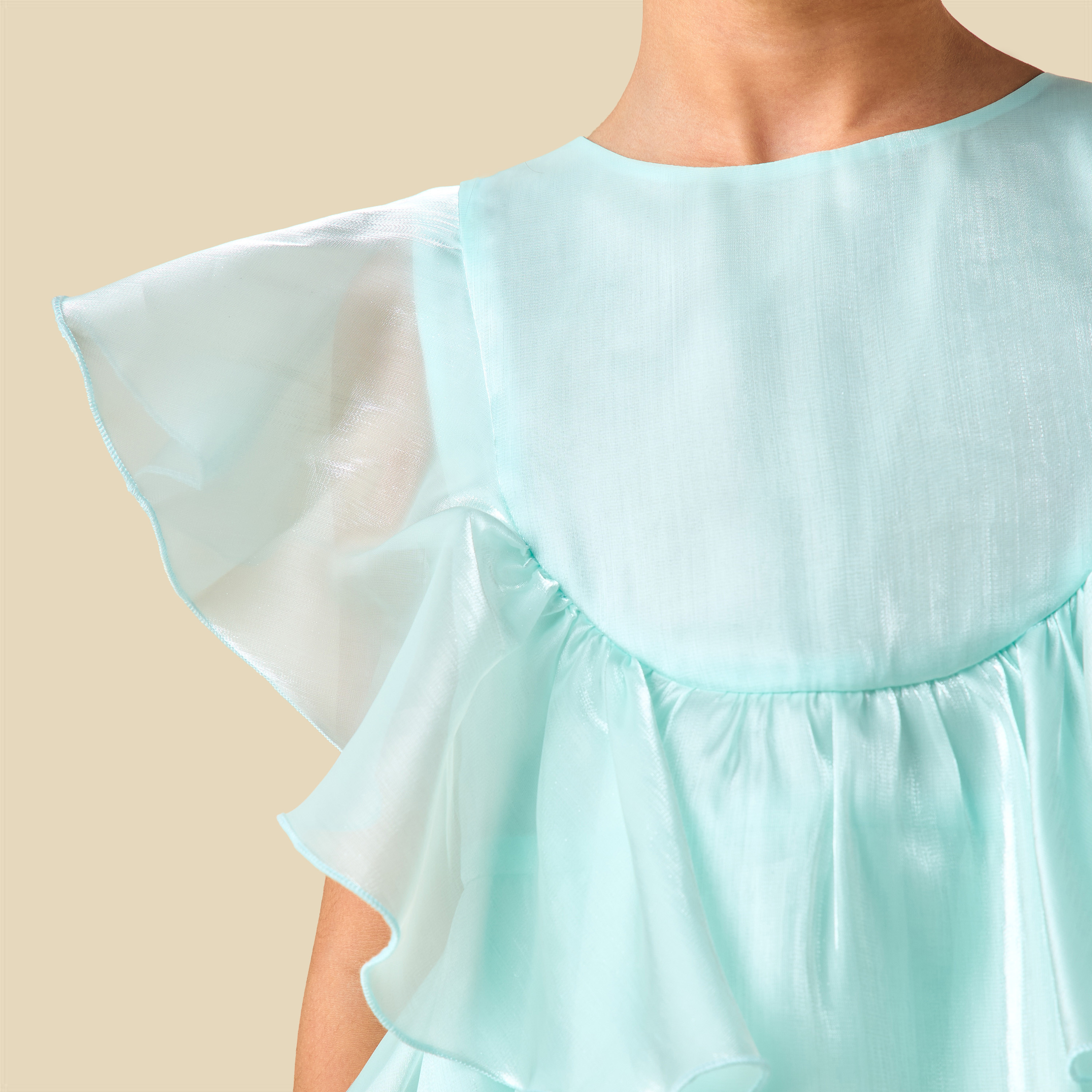 Juniors Crew Neck Sleeveless Top and Pants Set with Ruffle Detail-baby-girls-clothing-setsandcoords-image-6