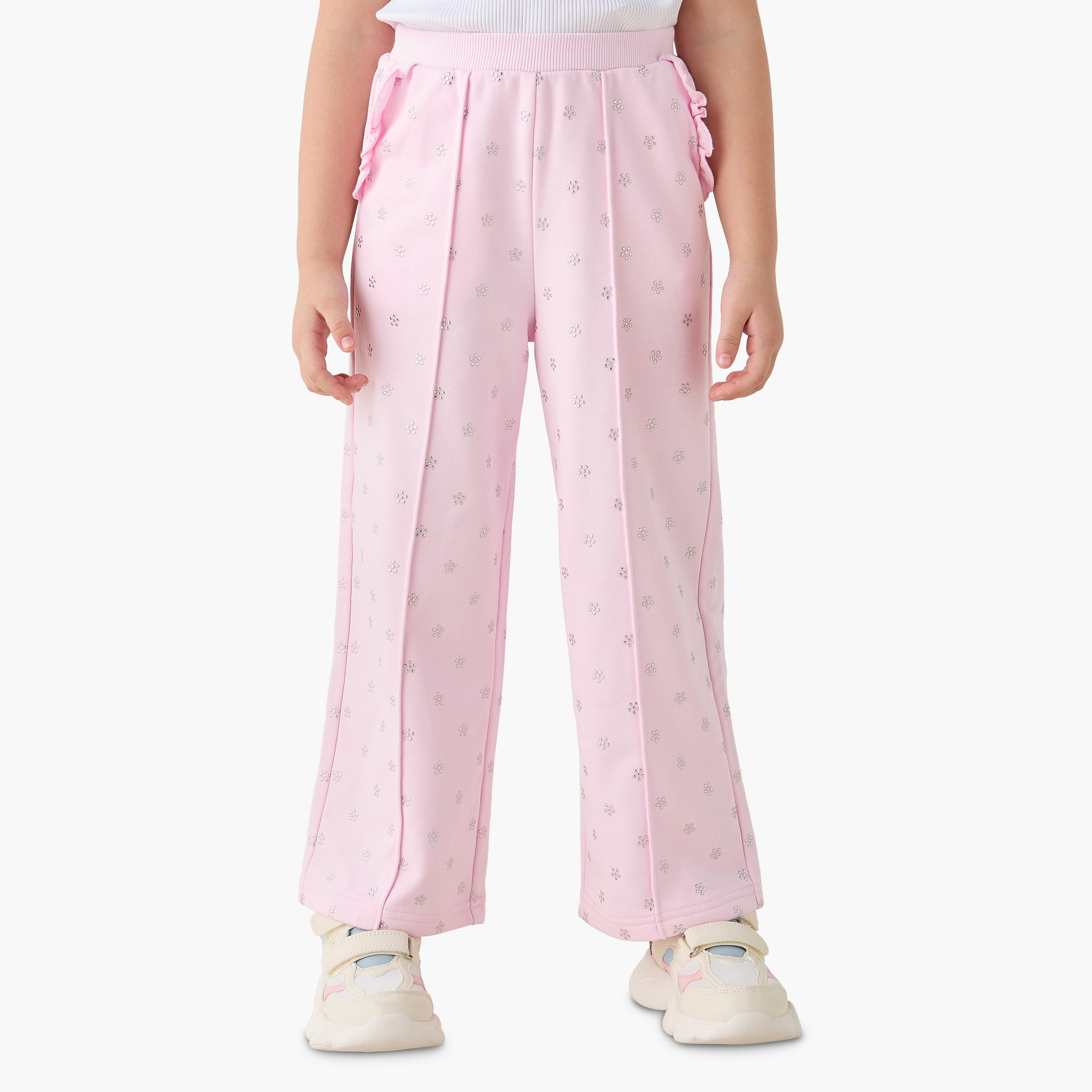 Juniors Hooded Long Sleeves Sweatshirt and Pants Set with Embellished Detail-girls-clothing-setsandcoords-image-3