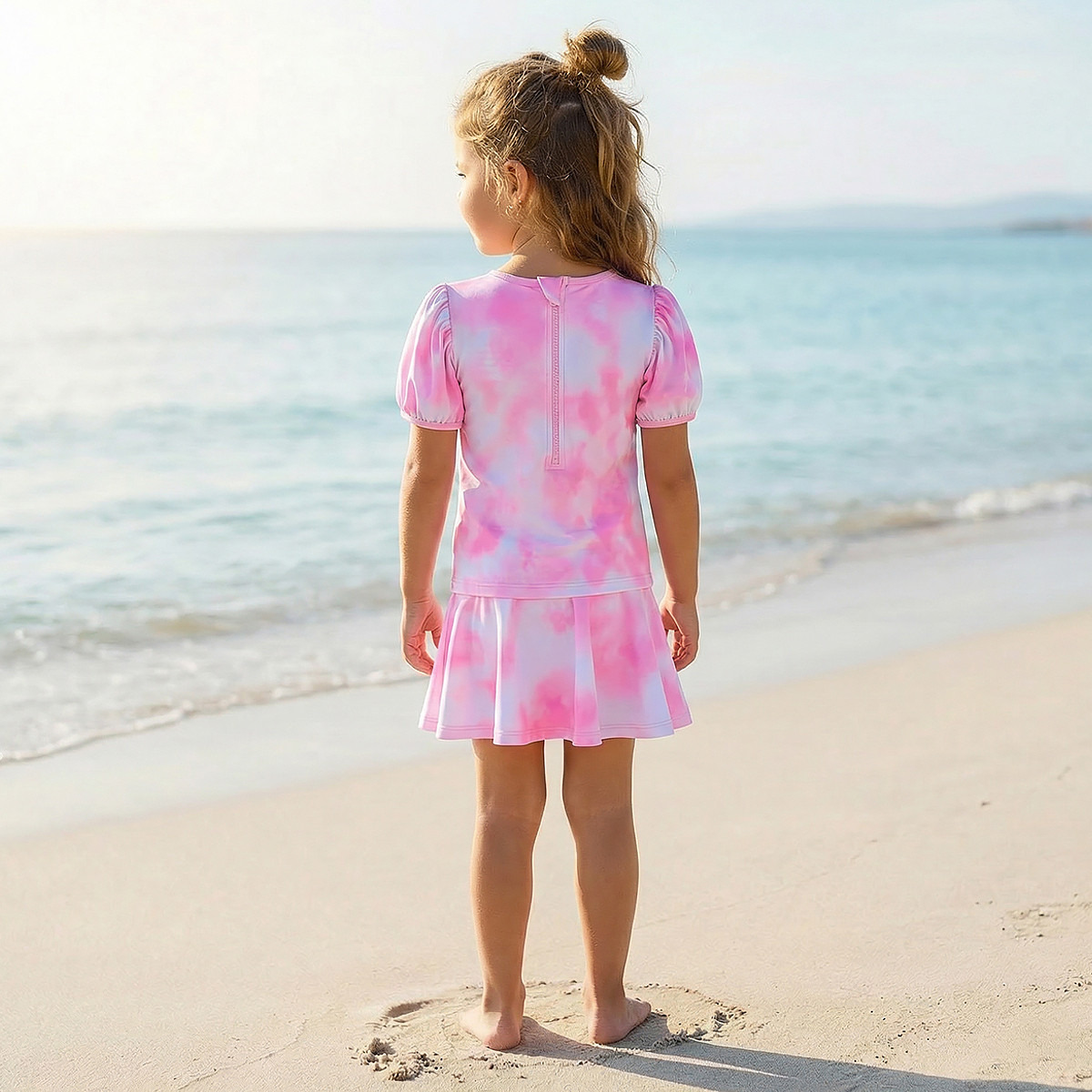 بلوزة سباحة بطبعات مصبوغة للبنات مع تنورة من جونيورز - طقم من قطعتين-baby-girls-clothing-swimwear-image-2