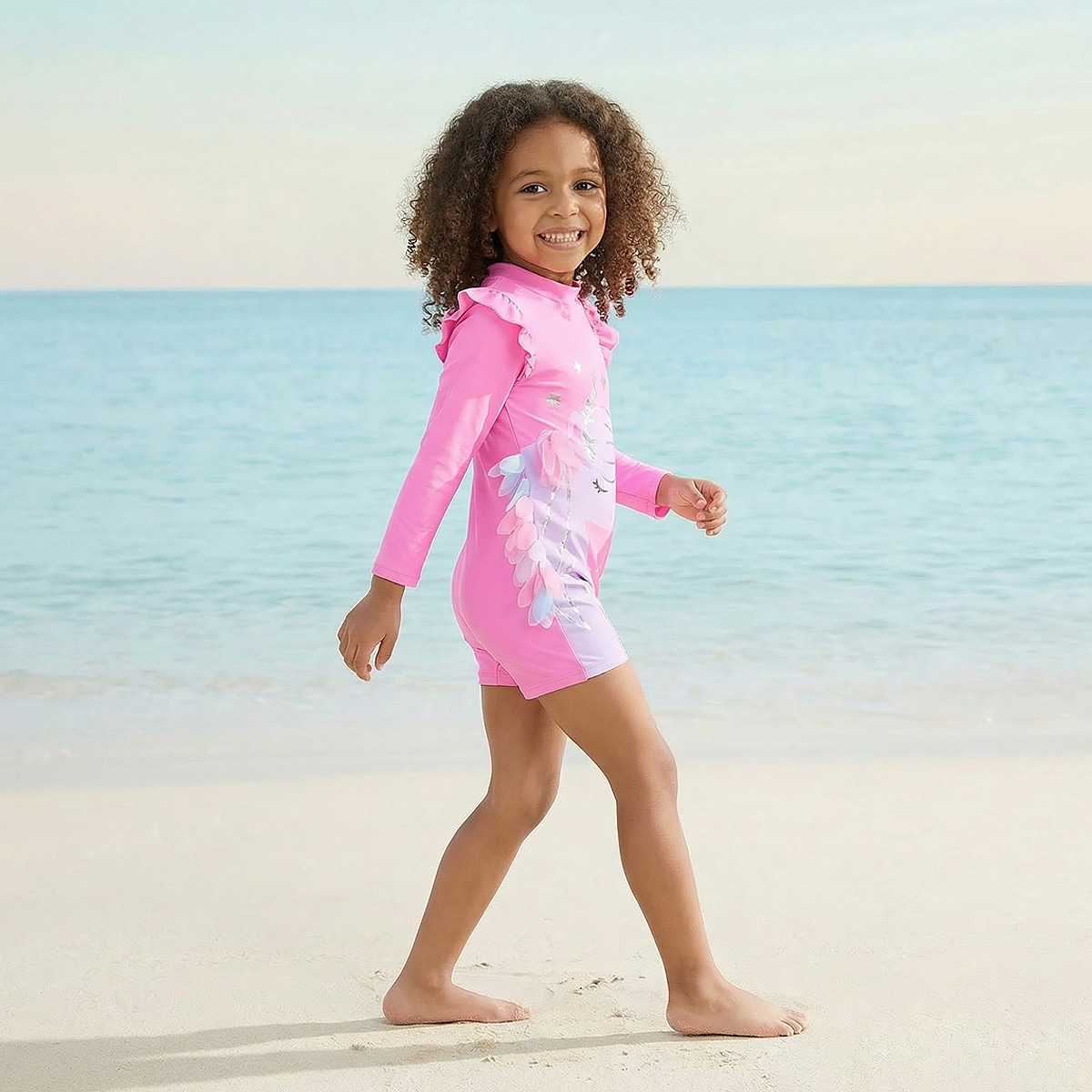 Juniors Girls Unicorn Print Swimsuit-girls-clothing-sportswear-swimwear-image-2