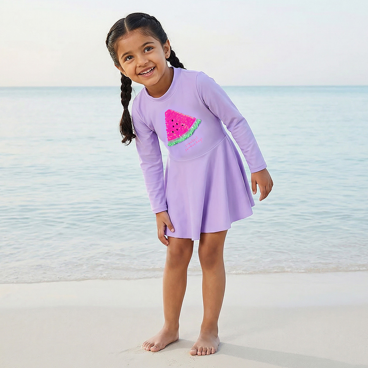 بدلة سباحة مزينة للبنات من جونيورز-girls-clothing-sportswear-swimwear-image-1