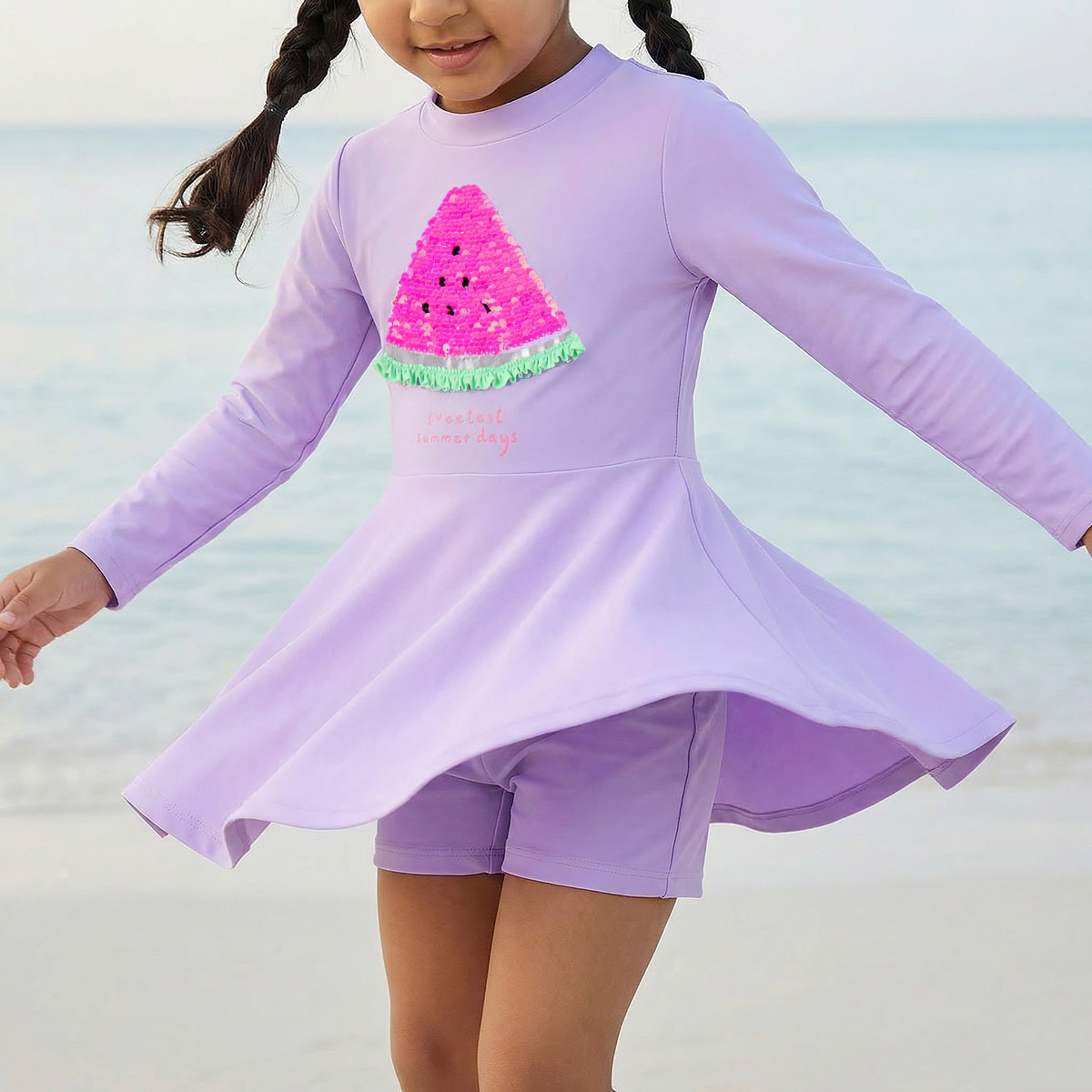 بدلة سباحة مزينة للبنات من جونيورز-girls-clothing-sportswear-swimwear-image-5