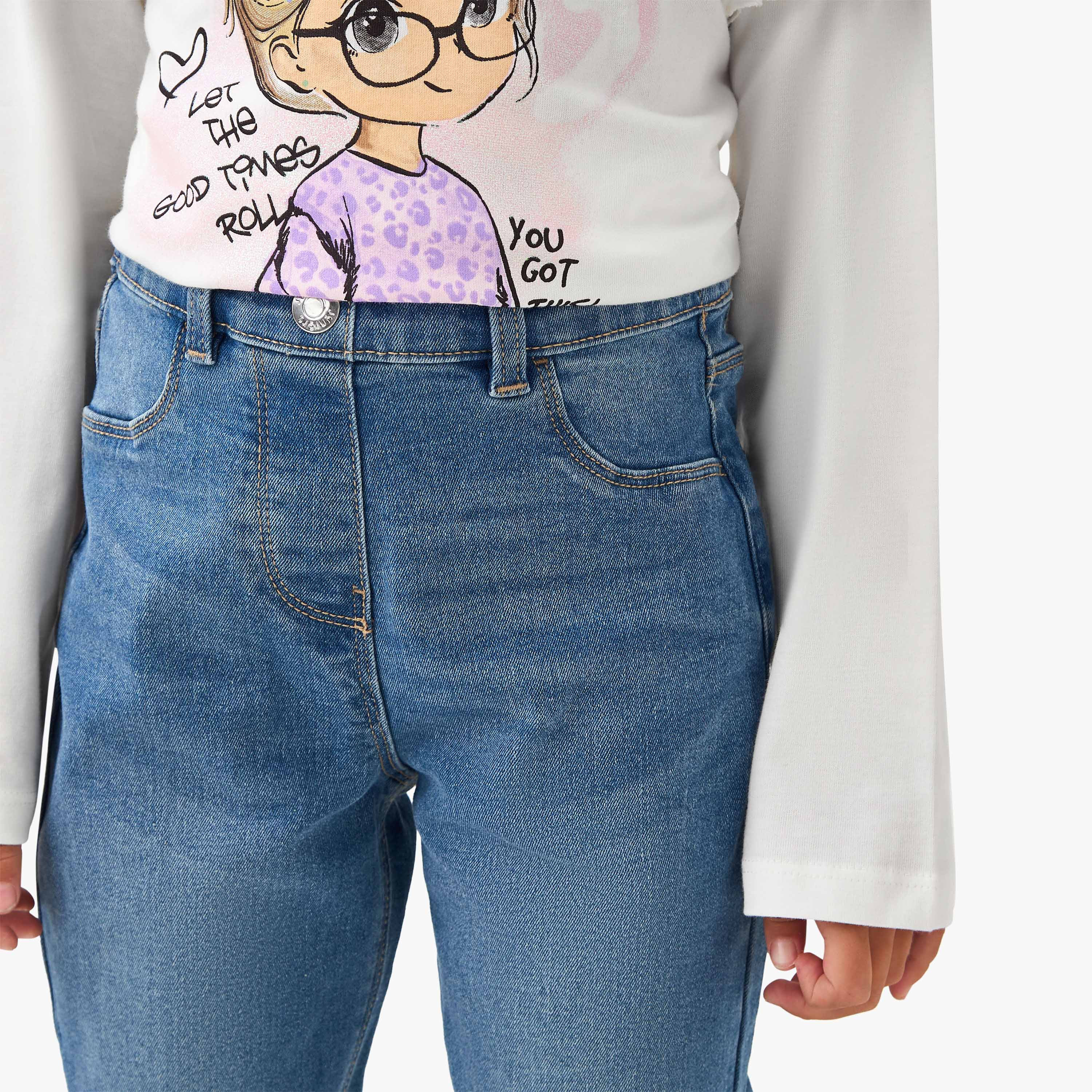 Juniors Jeans with Pockets, Buttoned Waist-girls-clothing-bottoms-jeansandjeggings-image-4