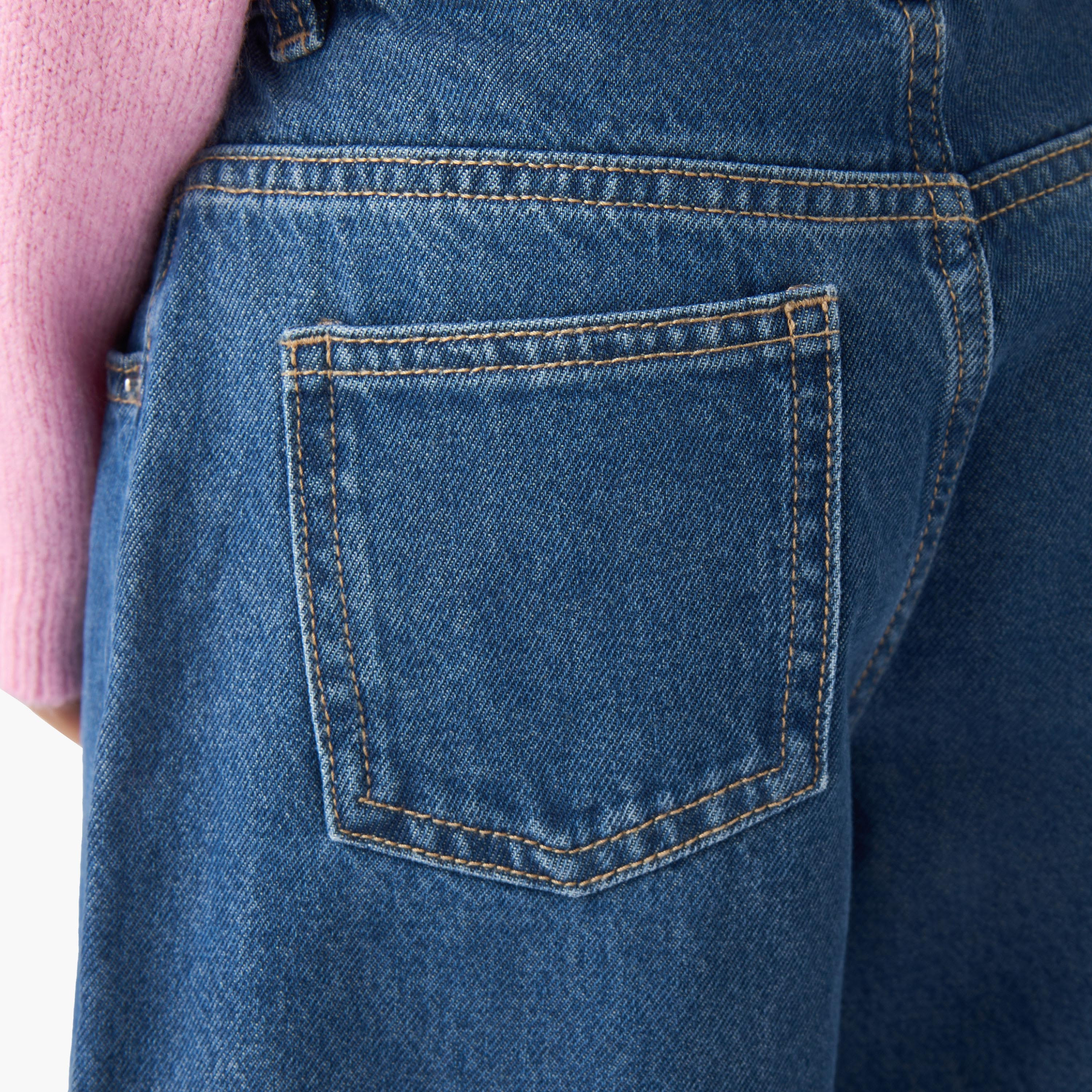 Juniors Wide Leg Jeans with Pockets, Button Waist-girls-clothing-bottoms-jeansandjeggings-image-5