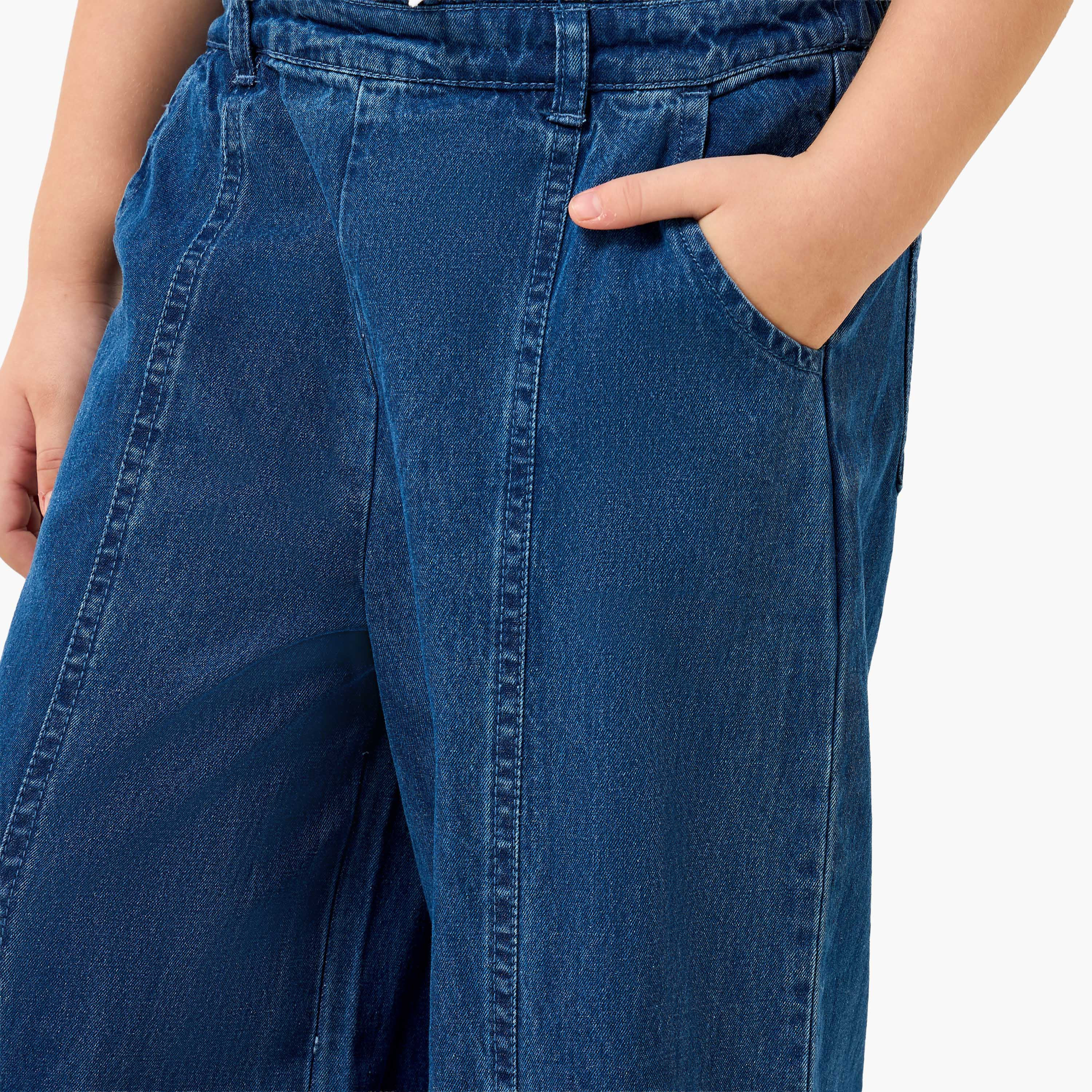 بنطلون جينز واسع الساق من جونيورز-girls-clothing-bottoms-jeansandjeggings-image-1