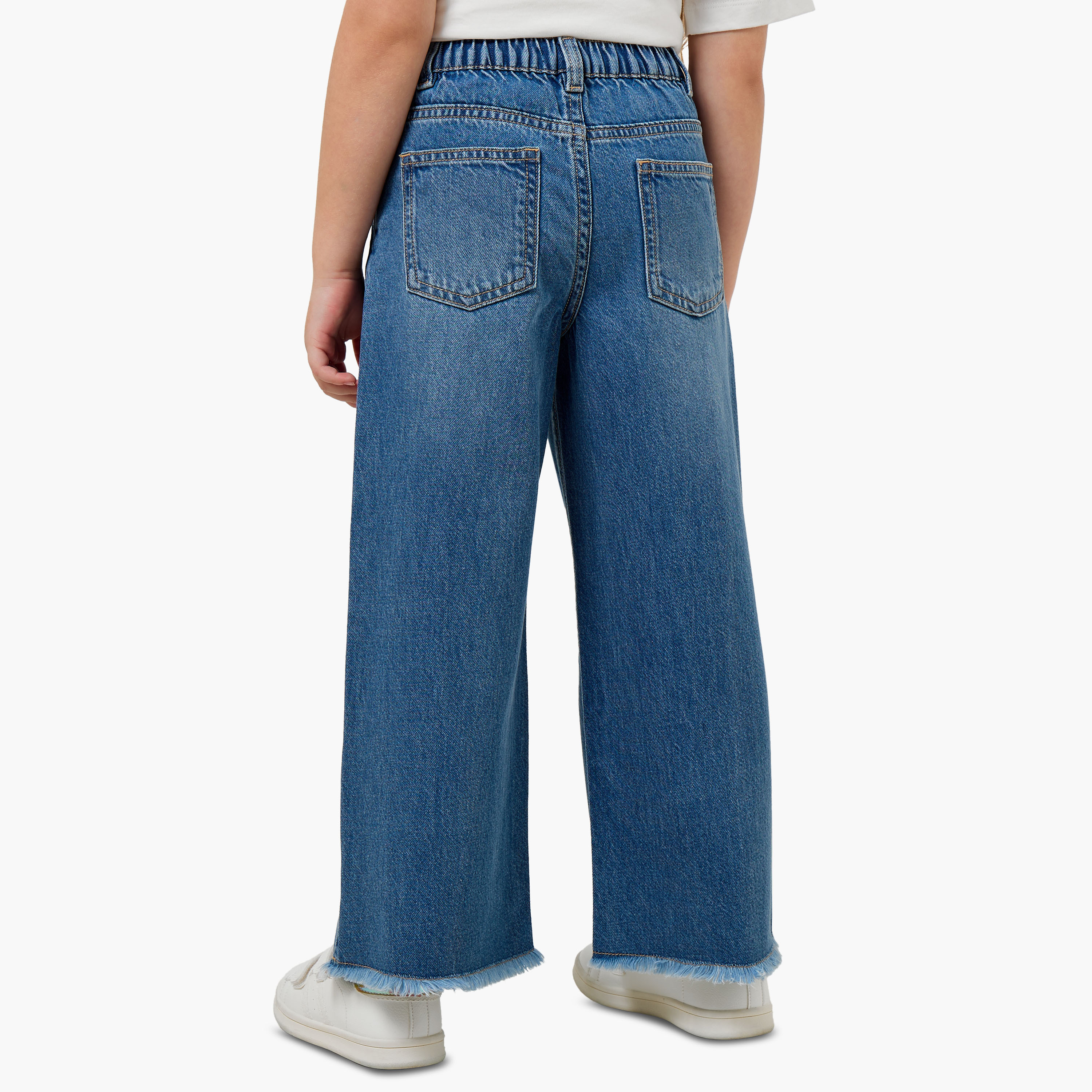 Juniors Mid-Rise Wide Leg Jeans with Frayed Trim-girls-clothing-bottoms-jeansandjeggings-image-3