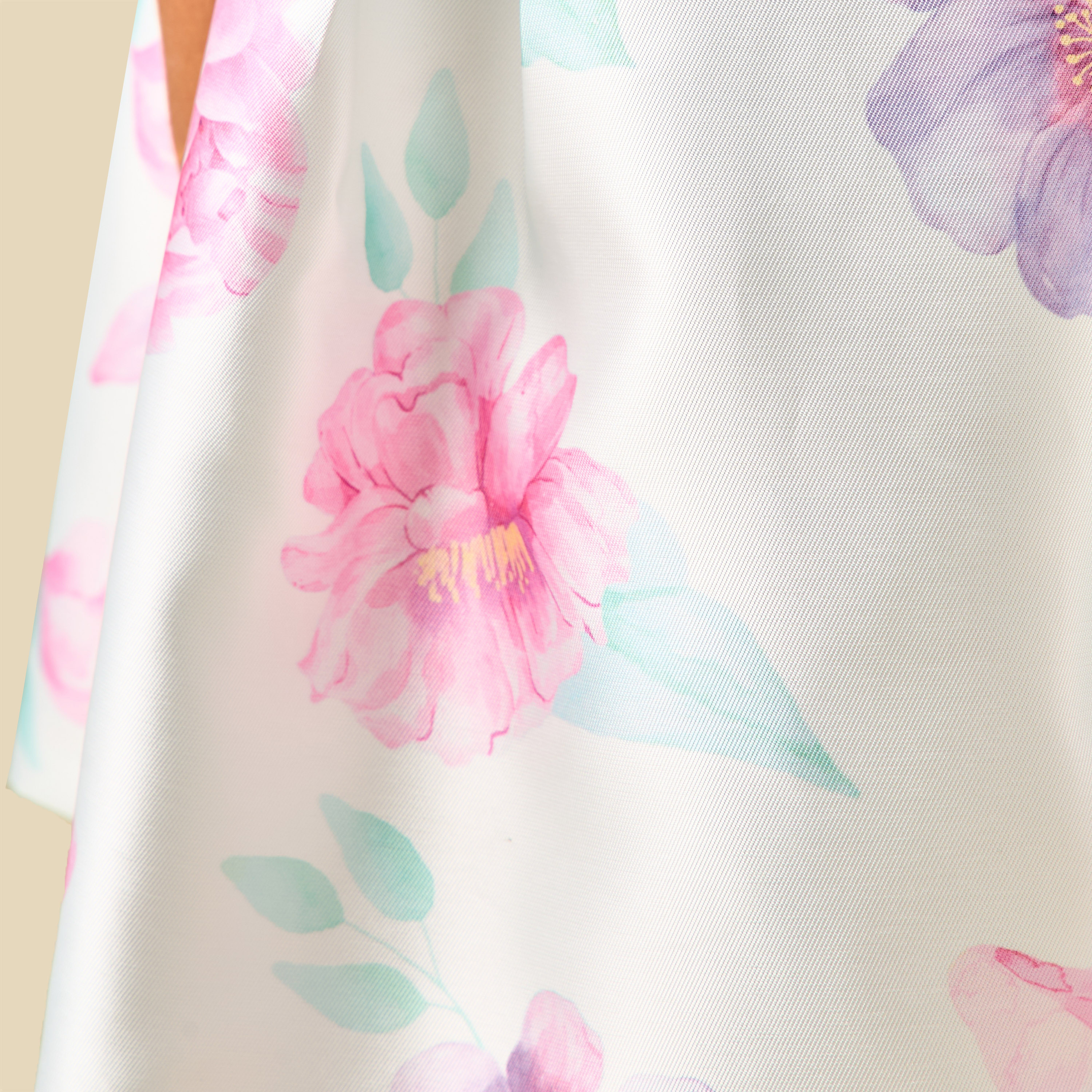 Juniors Round Neck Sleeveless Dress with Floral Print-girls-clothing-dressesandjumpsuits-image-6