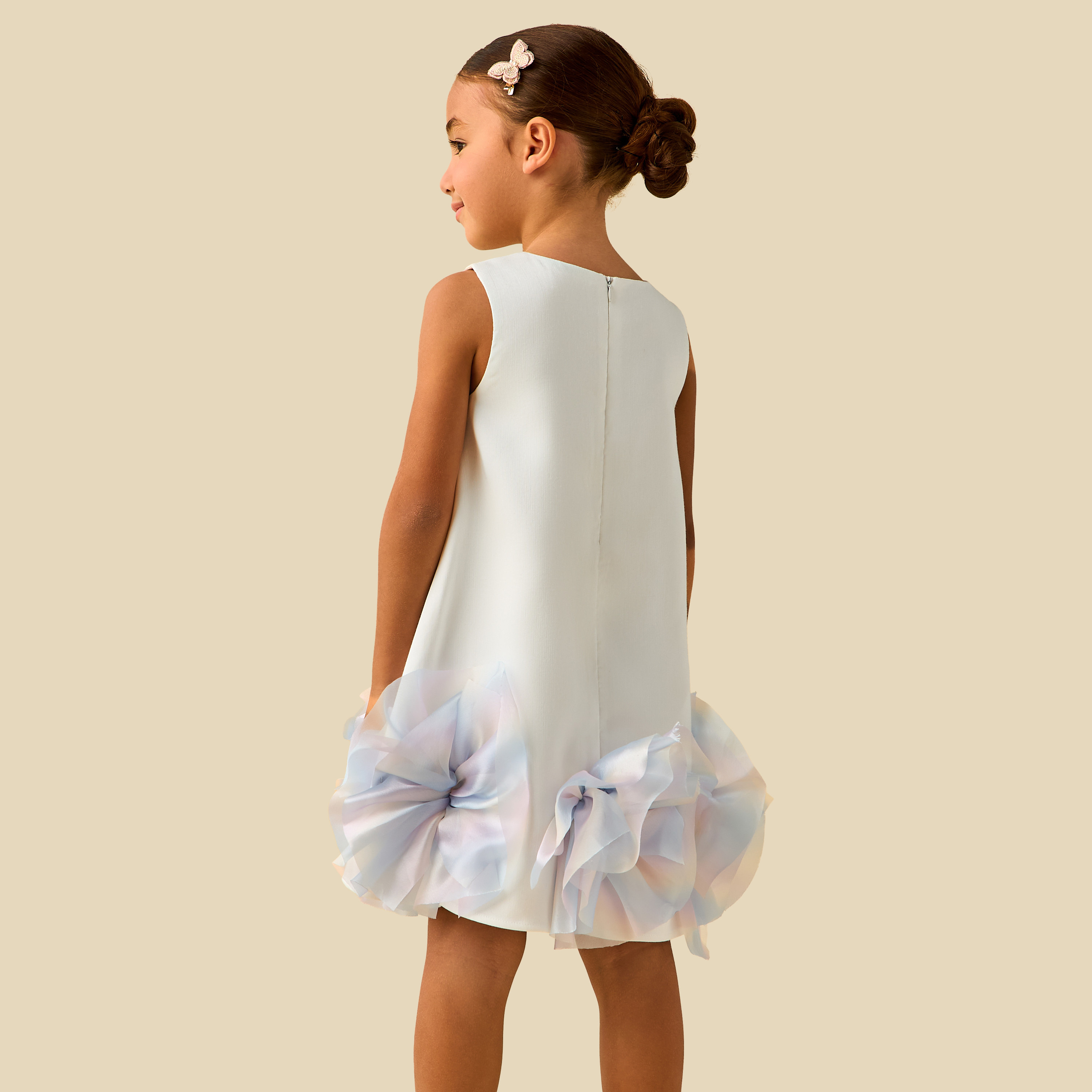 Juniors Round Neck Sleeveless A-line Dress with Floral Applique-girls-clothing-dressesandjumpsuits-image-4