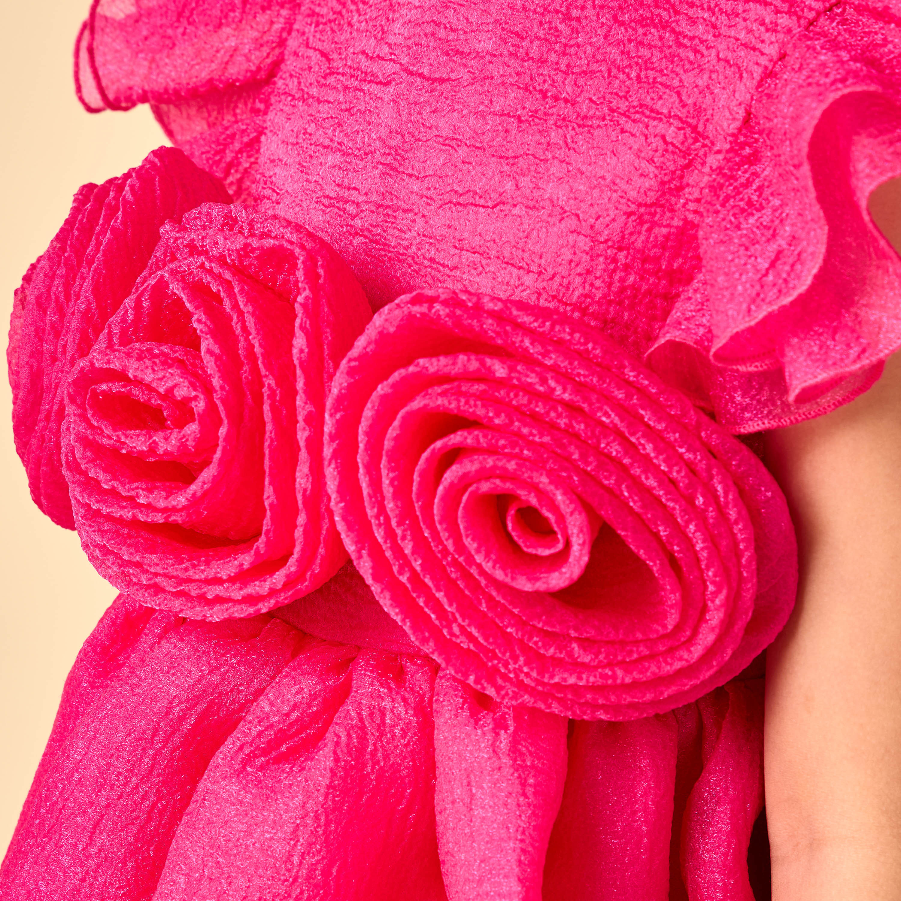 Juniors Round Neck Cap Sleeves Dress with Floral Applique-girls-clothing-dressesandjumpsuits-image-6