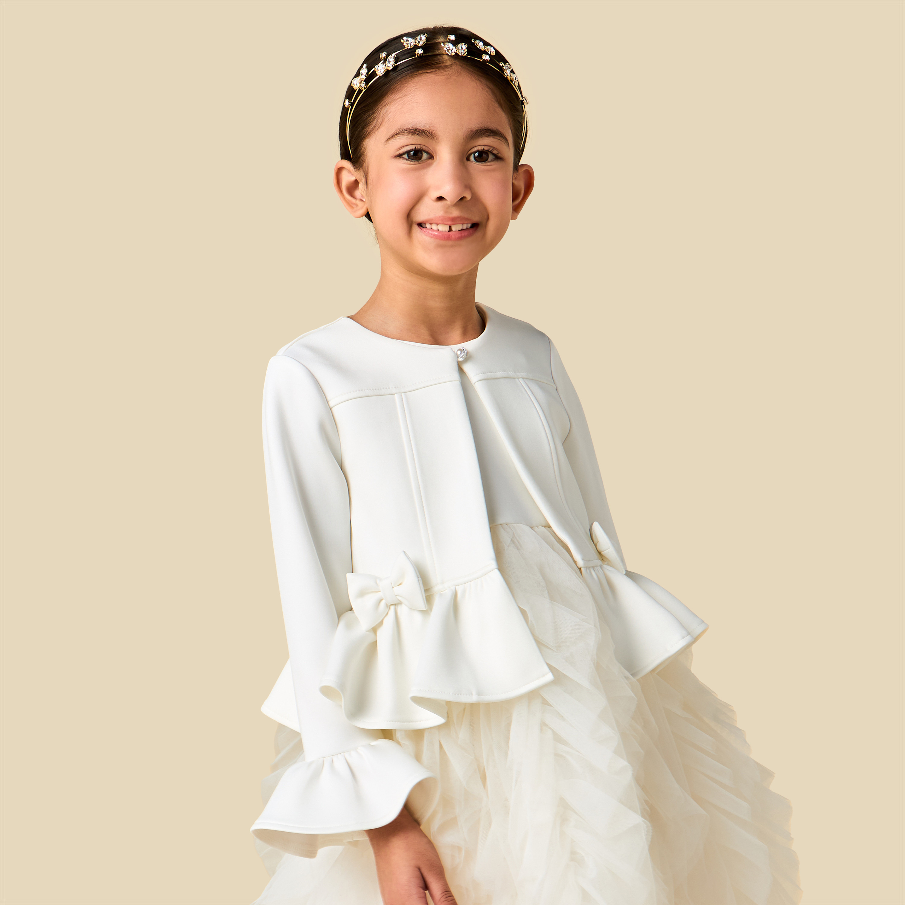 Juniors Round Neck Sleeveless Dress with Peplum Jacket-girls-clothing-dressesandjumpsuits-image-4
