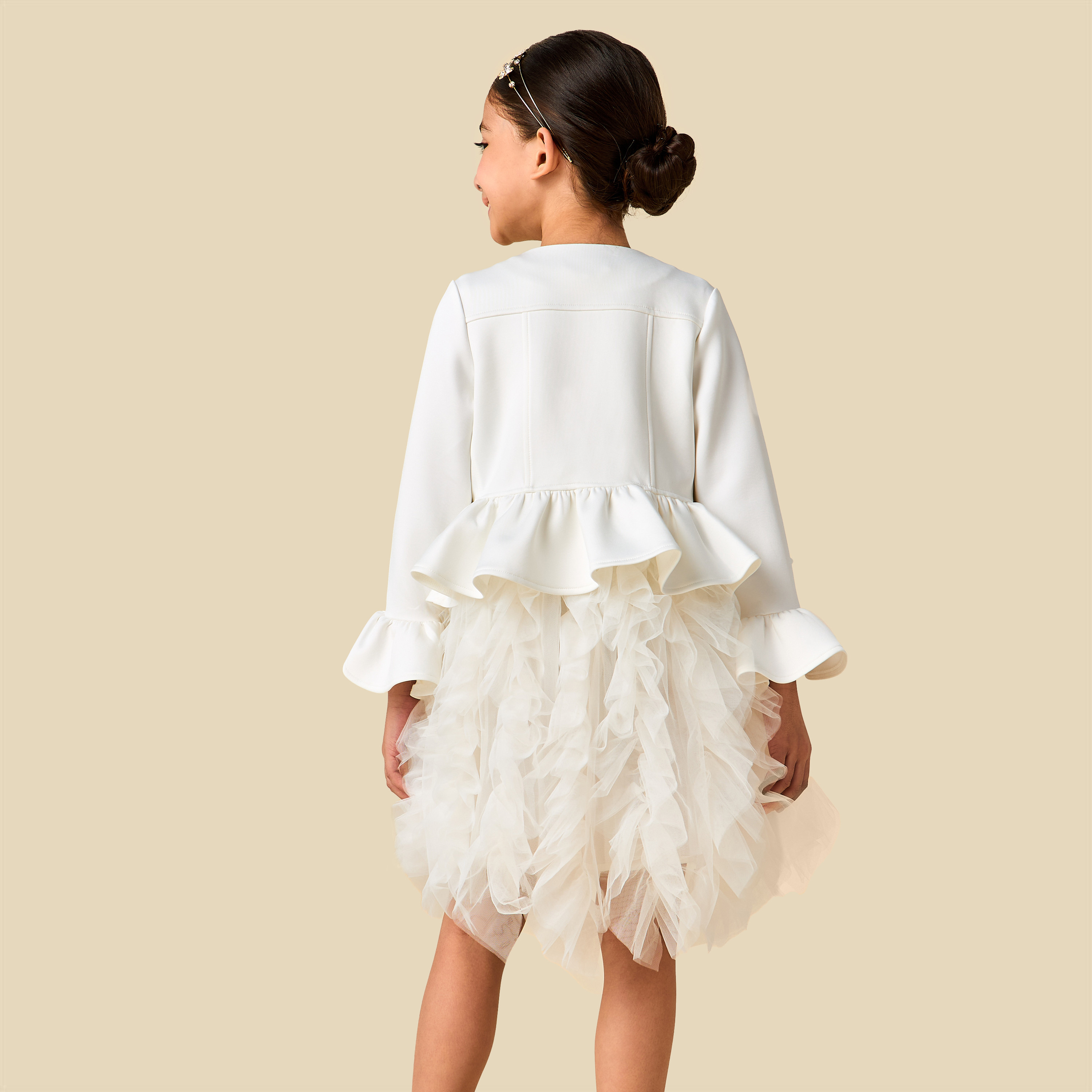 Juniors Round Neck Sleeveless Dress with Peplum Jacket-girls-clothing-dressesandjumpsuits-image-5