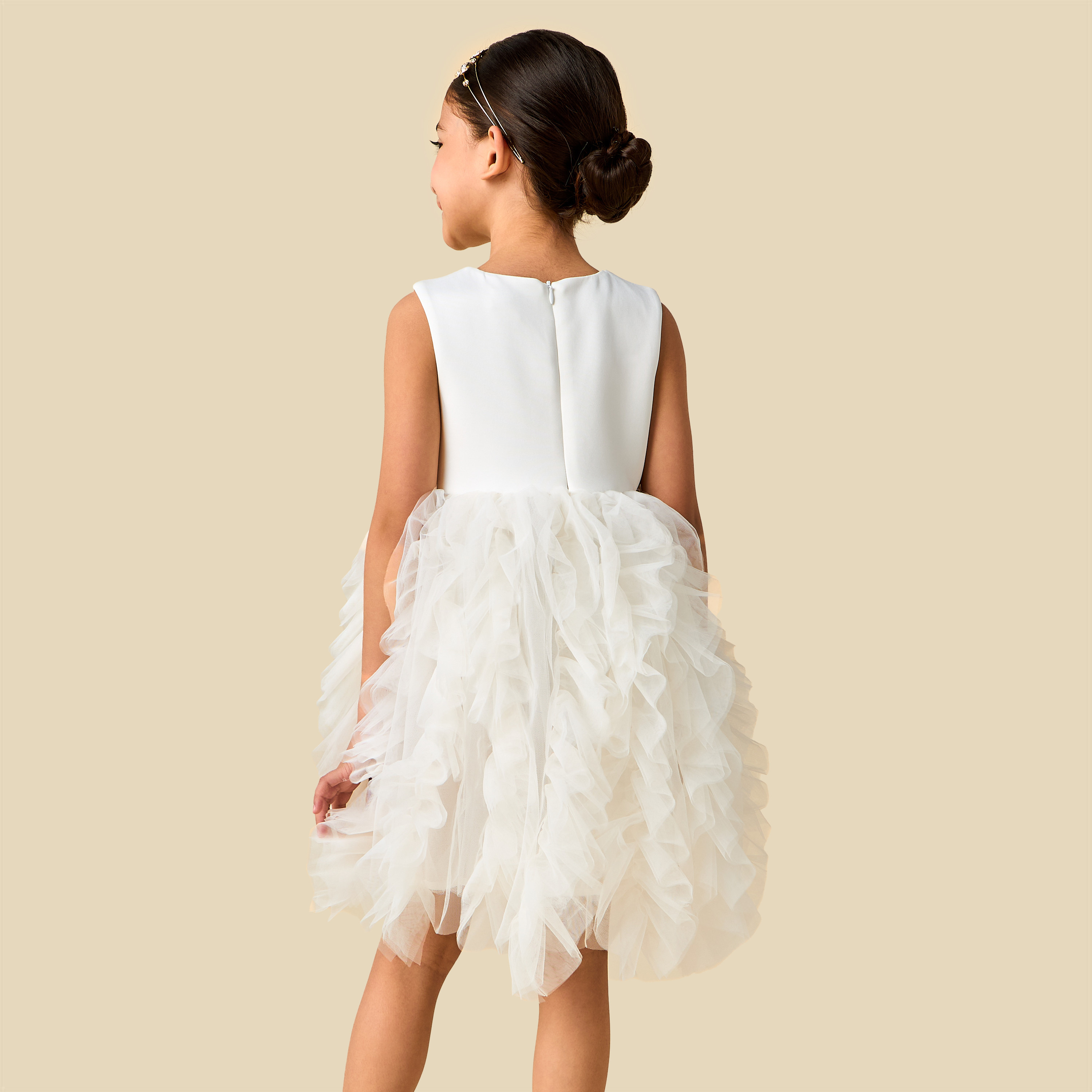 Juniors Round Neck Sleeveless Dress with Peplum Jacket-girls-clothing-dressesandjumpsuits-image-8