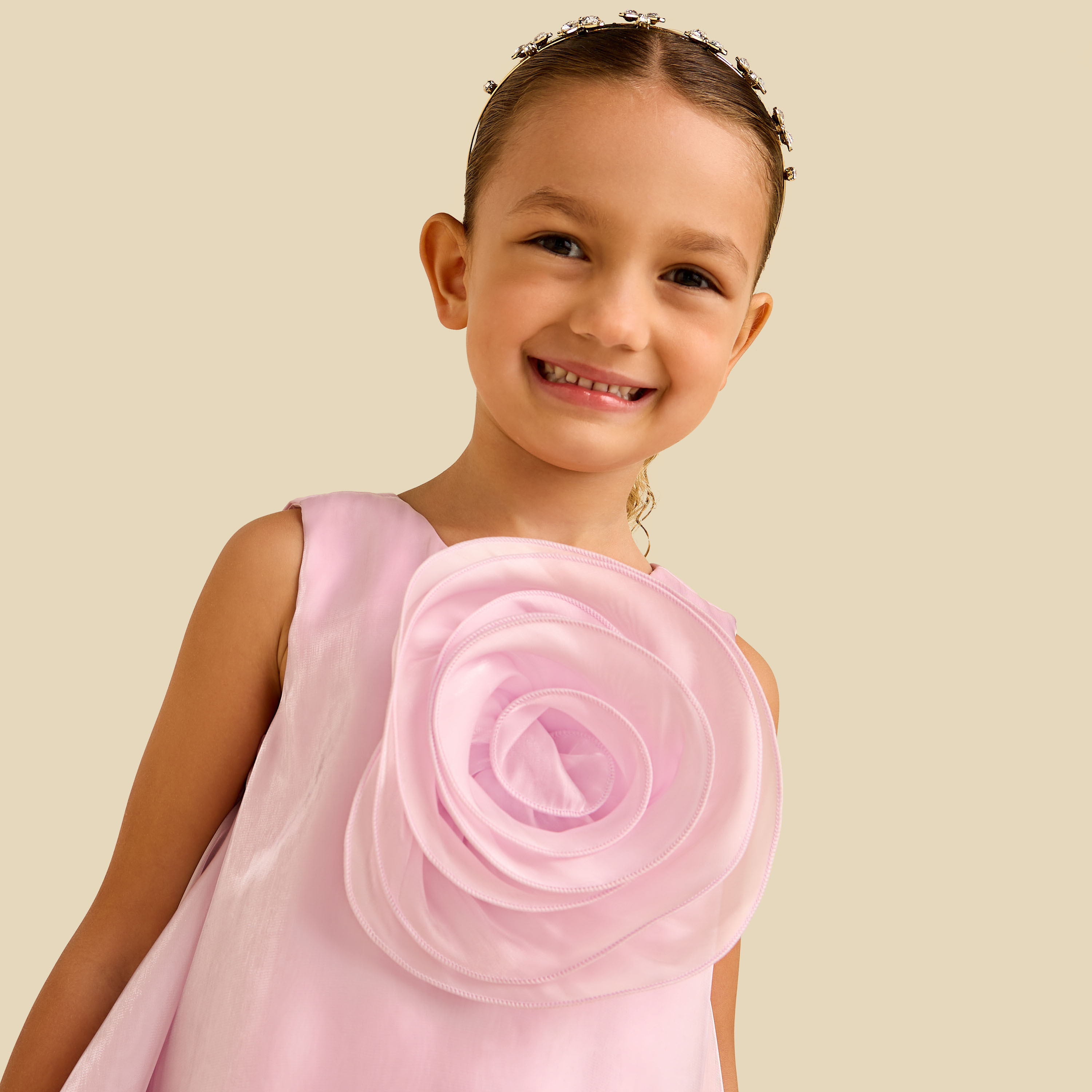 Juniors Round Neck Sleeveless Dress with Floral Applique-girls-clothing-dressesandjumpsuits-image-4