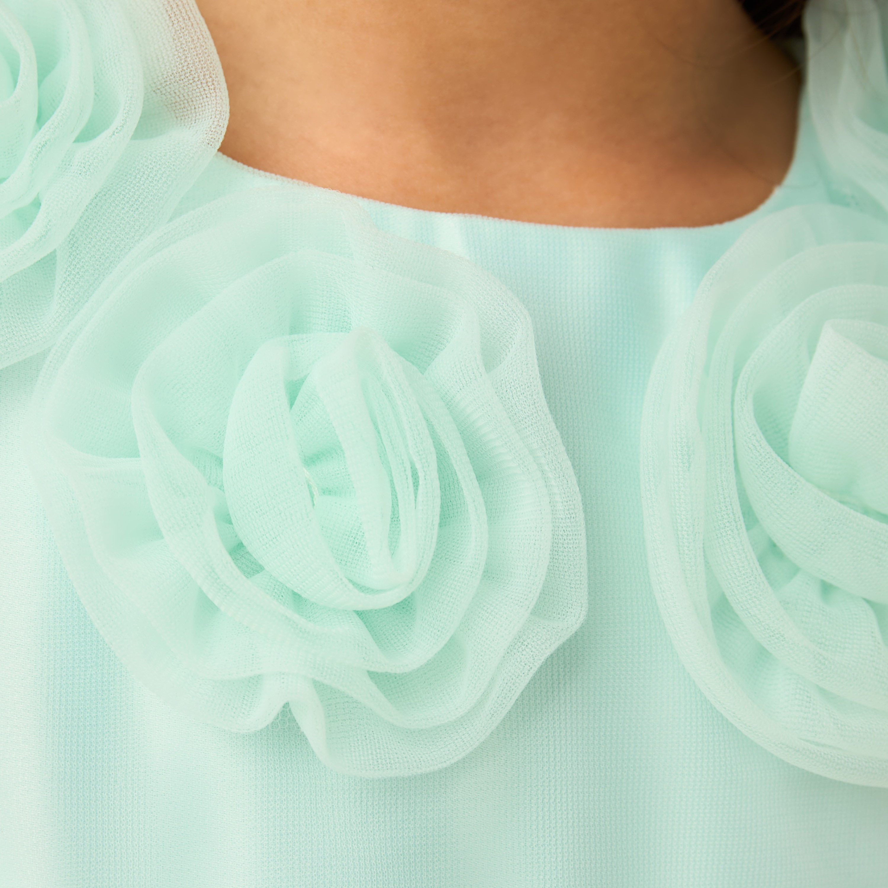 Juniors Round Neck Sleeveless Tiered Prom Dress with Floral Applique-girls-clothing-dressesandjumpsuits-image-5