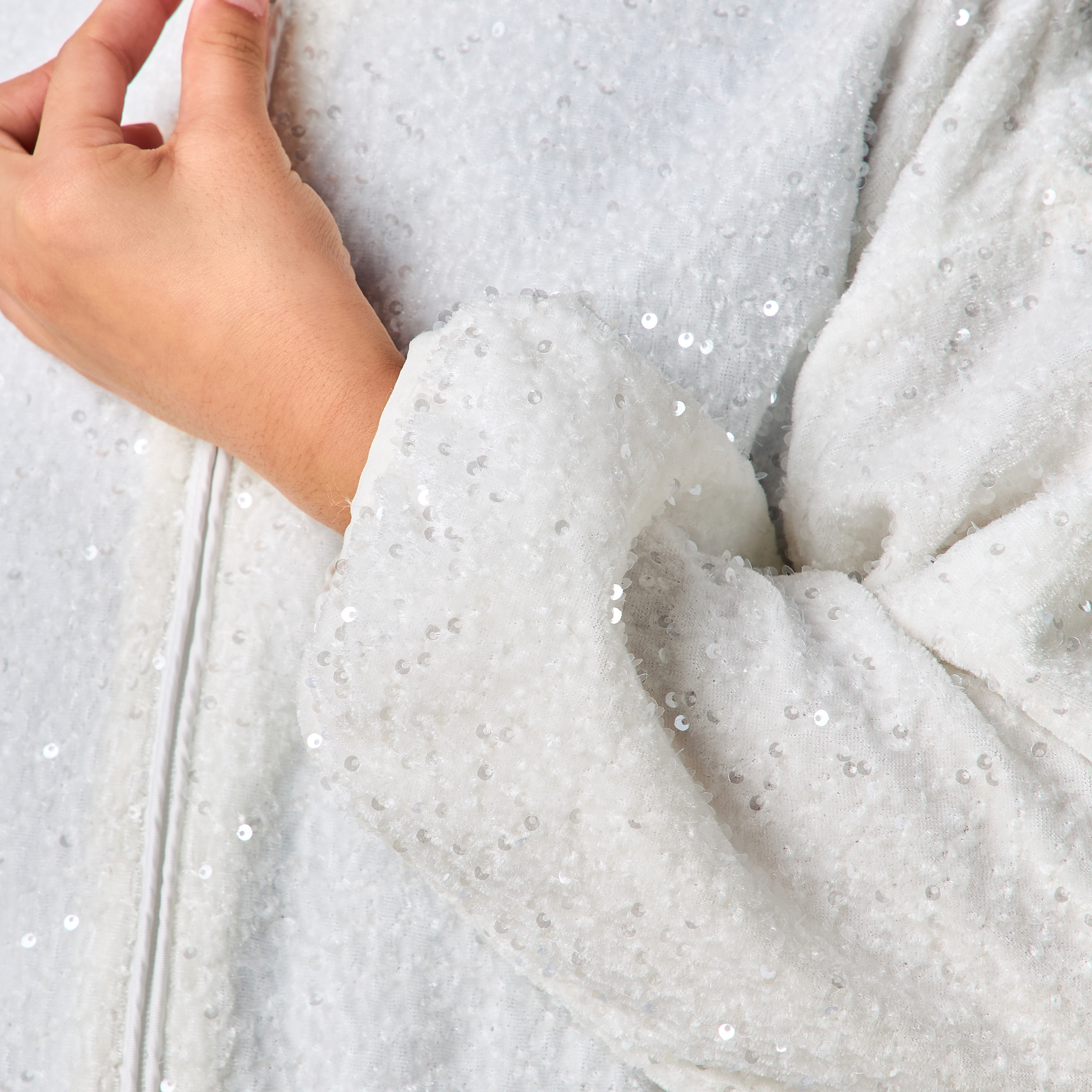 جاكيت برقبة ضيقة وأكمام طويلة منفوخة وترتر من جونيورز-baby-girls-clothing-jacketsandcoats-image-1