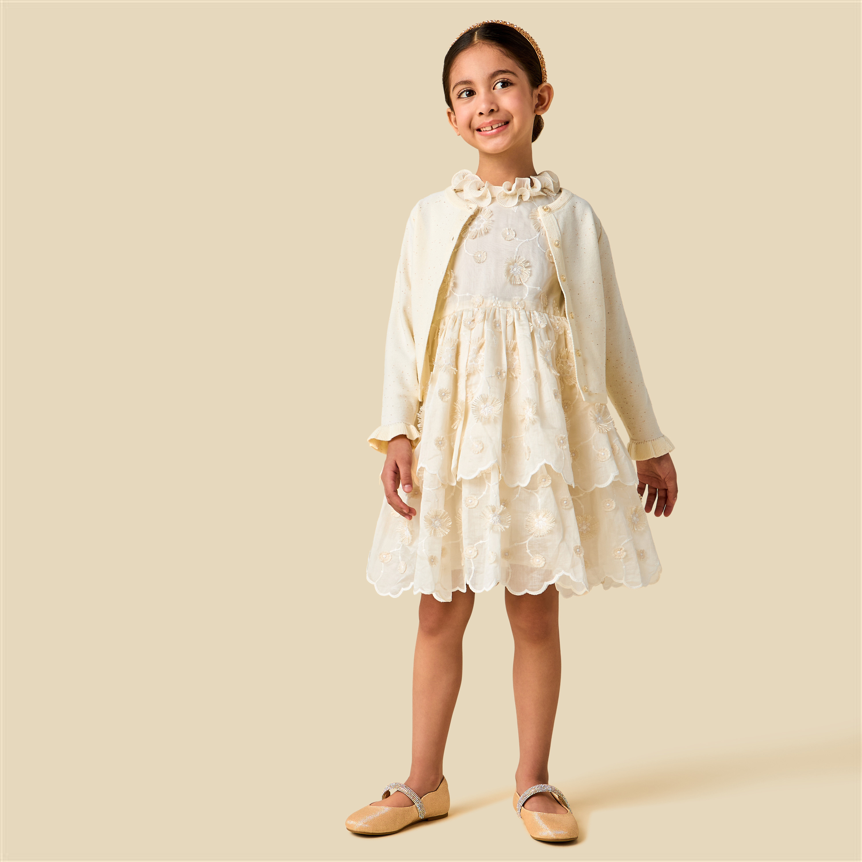 Juniors Sequin Embellished Cardigan with Long Sleeves-baby-girls-clothing-jumpersandcardigans-image-3