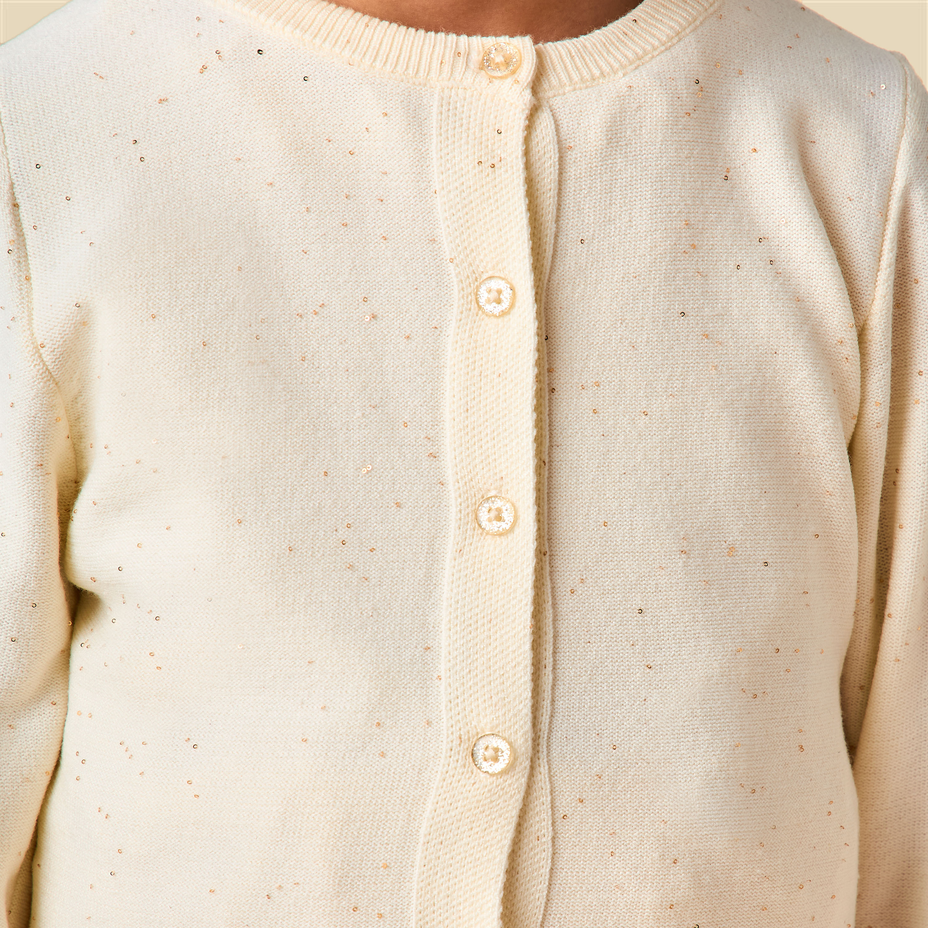 Juniors Sequin Embellished Cardigan with Long Sleeves-baby-girls-clothing-jumpersandcardigans-image-5