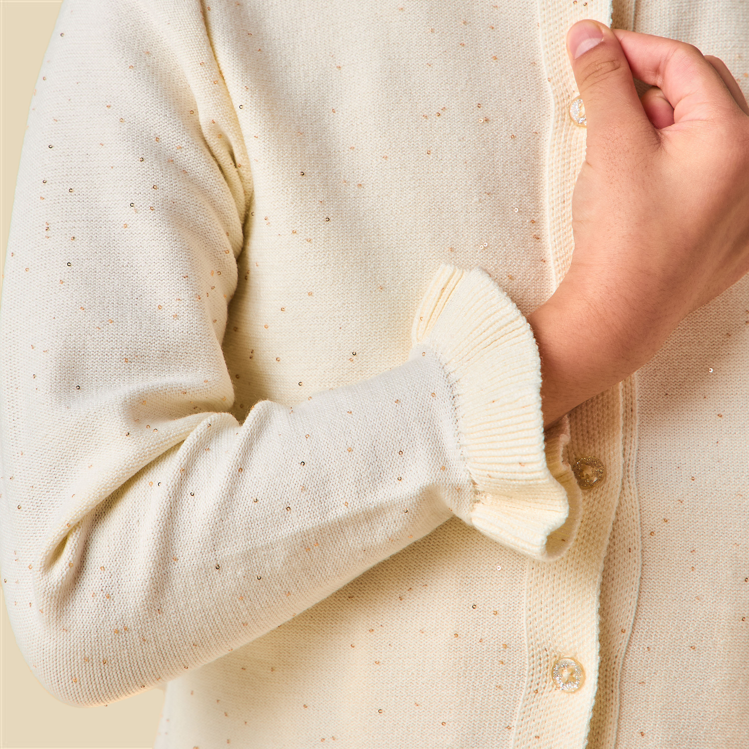 Juniors Sequin Embellished Cardigan with Long Sleeves-baby-girls-clothing-jumpersandcardigans-image-6