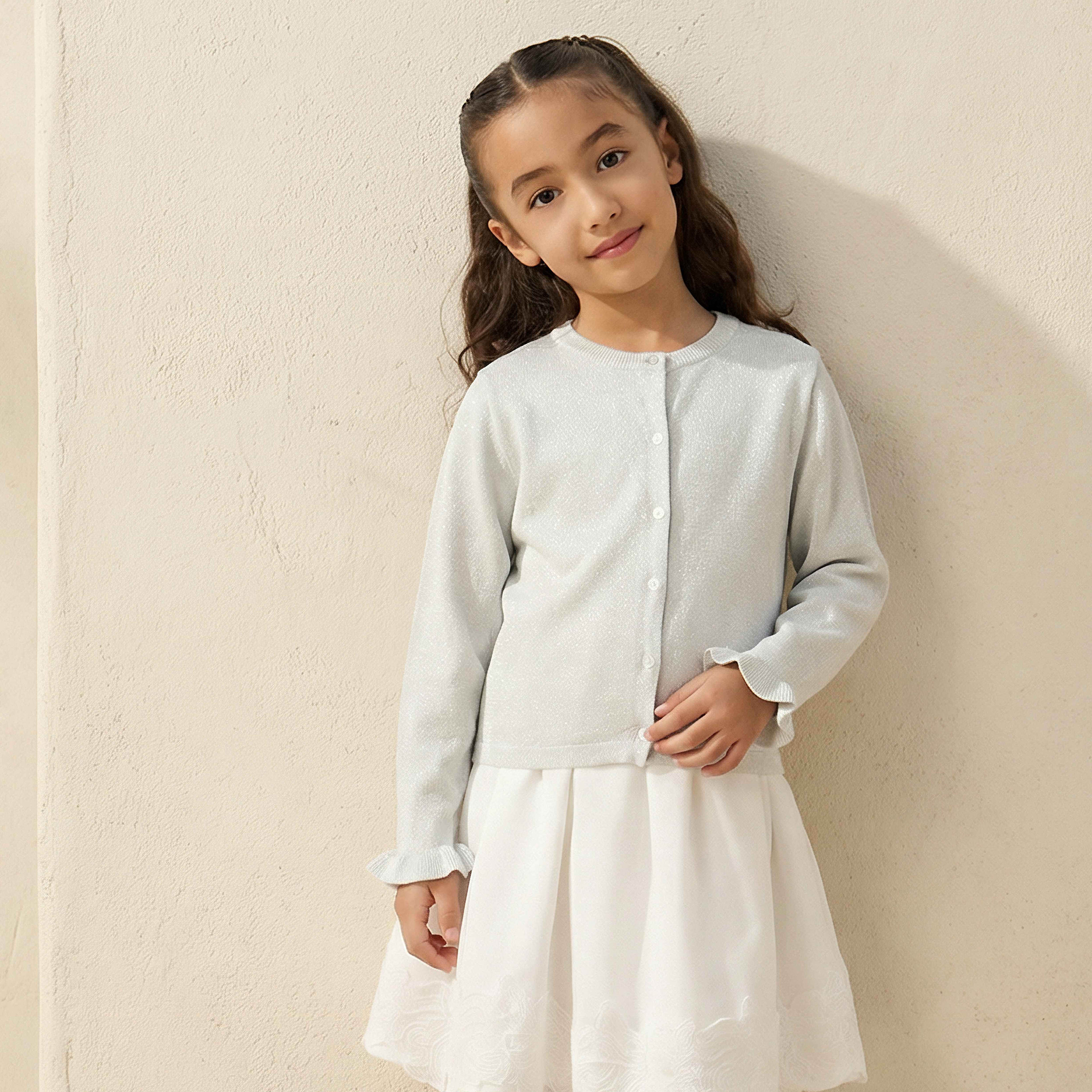 كارديجان بارز الملمس بأكمام طويلة من جونيورز-girls-clothing-winterwear-jumpersandcardigans-image-5