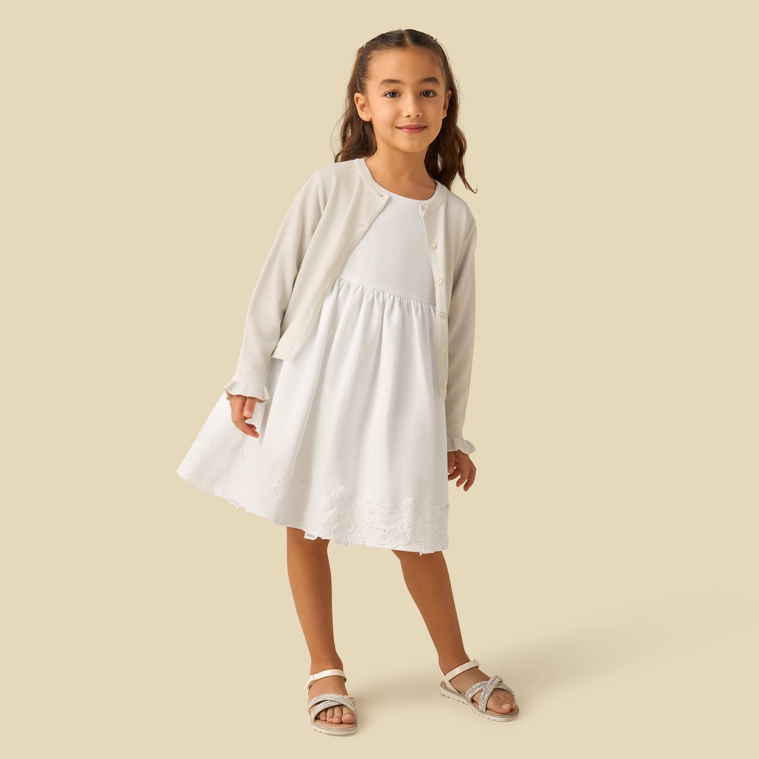 كارديجان بارز الملمس بأكمام طويلة من جونيورز-girls-clothing-winterwear-jumpersandcardigans-image-4