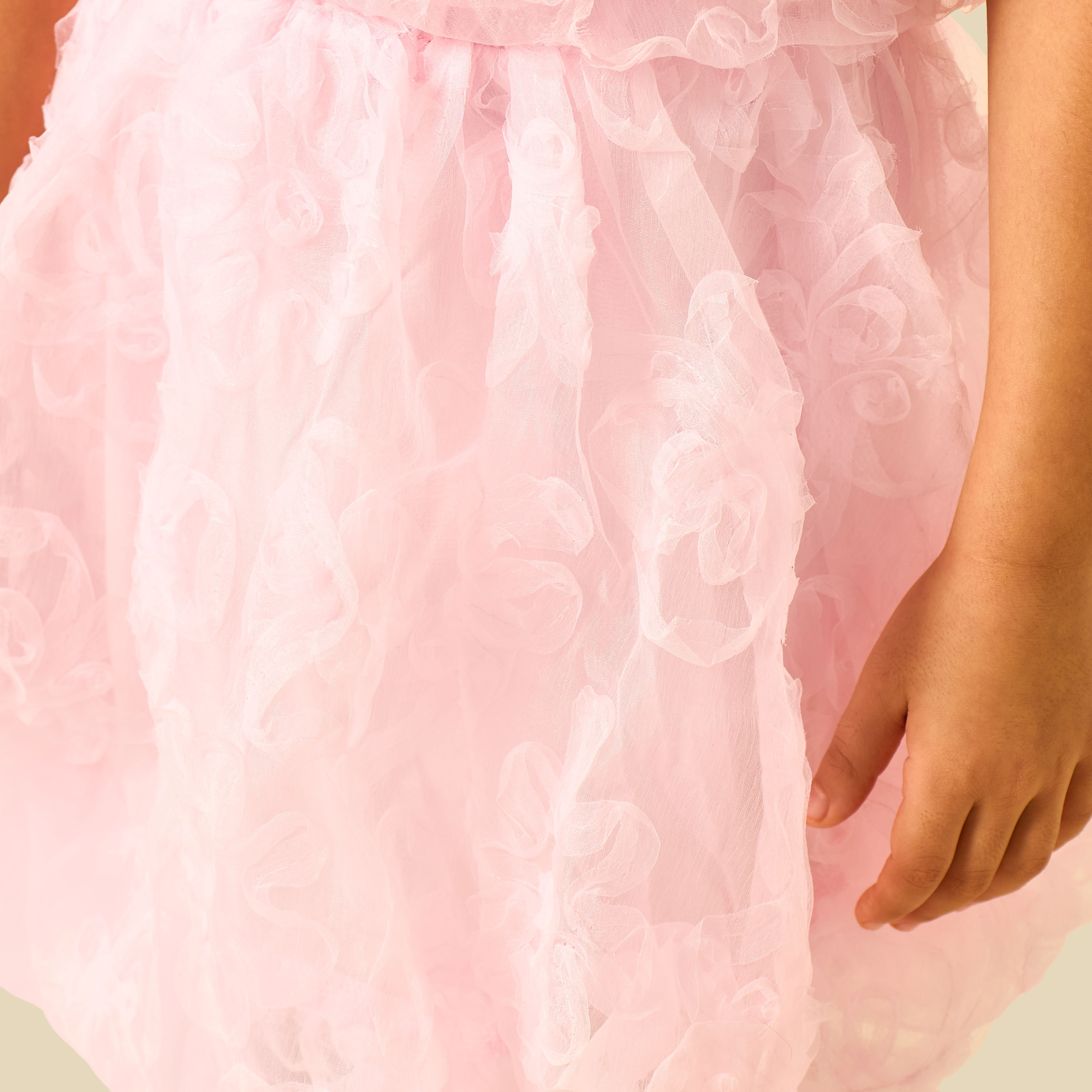 Juniors Crew Neck Short Sleeves Top and Skirt Set with Floral Texture-baby-girls-clothing-setsandcoords-image-5