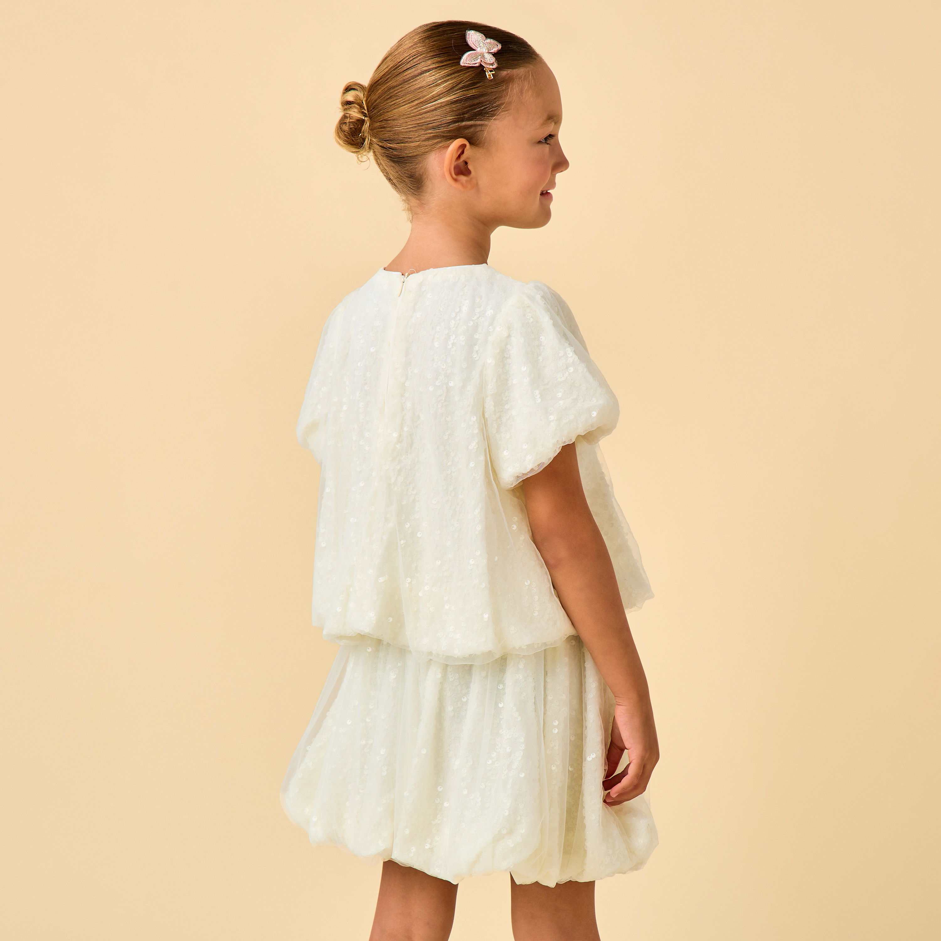 Juniors Crew Neck Short Sleeves Top and Skirt Set with Sequin Detail-baby-girls-clothing-setsandcoords-image-6