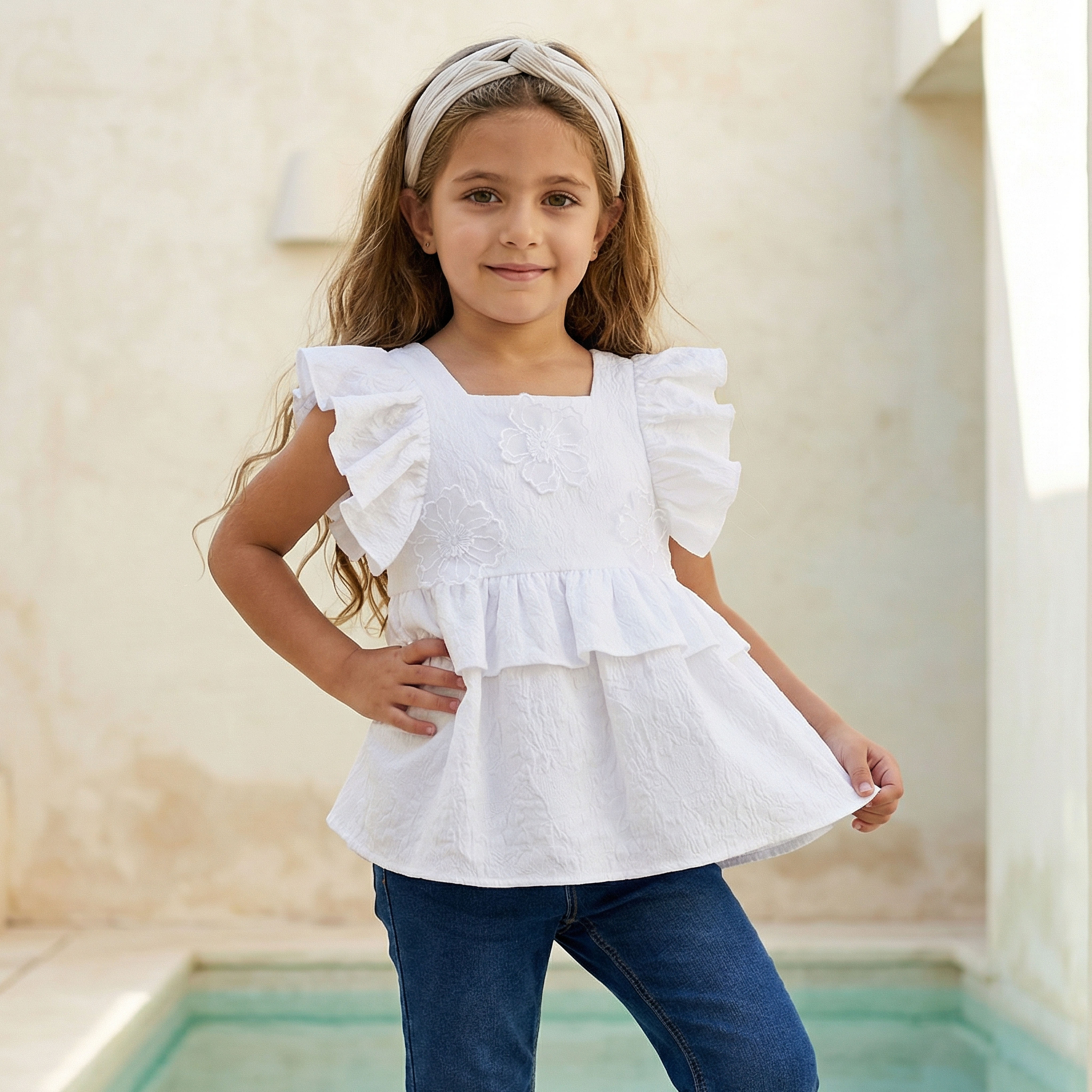 بلوزة دون أكمام بياقة مربعة وزر إغلاق من إليجو-baby-girls-clothing-blousesandshirts-image-5