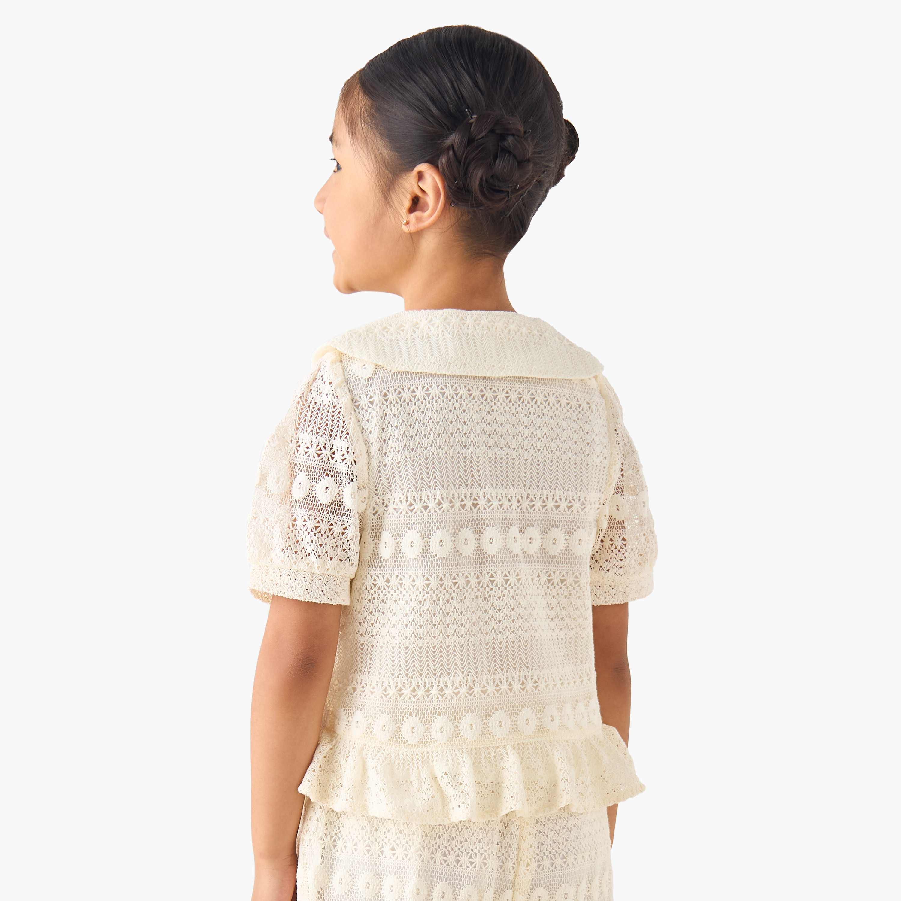 Eligo Sailor Collar Short Sleeves Peplum Top with Lace-baby-girls-clothing-blousesandshirts-image-3