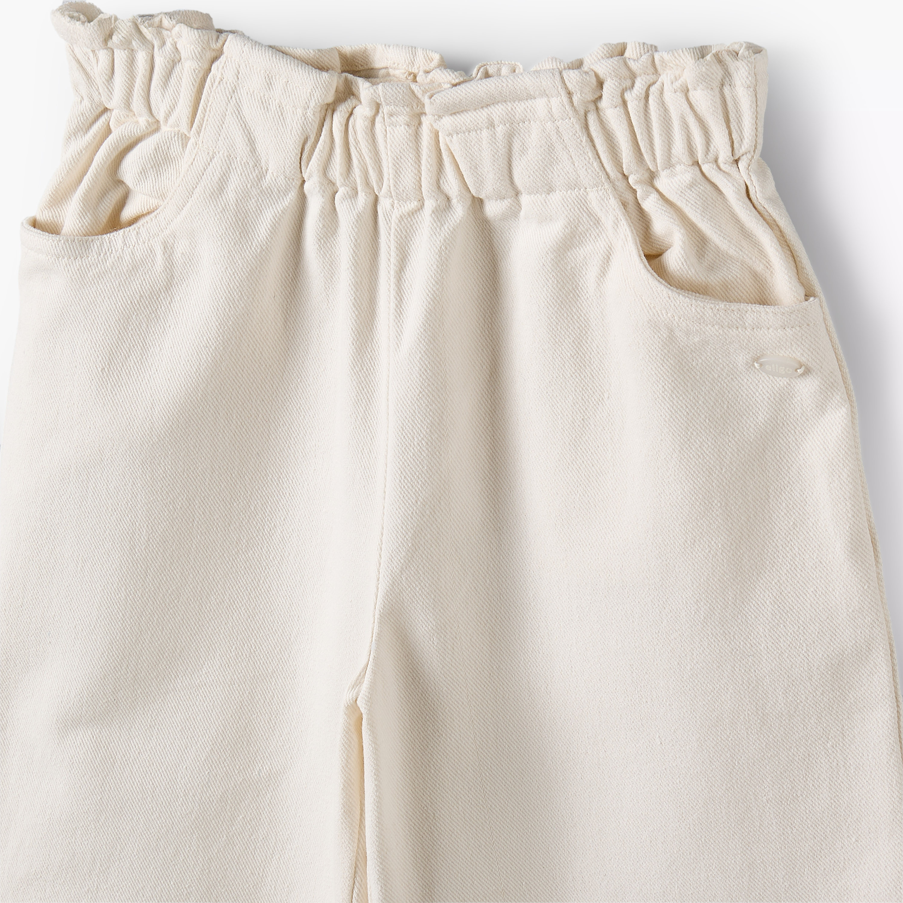 بنطلون واسع الساقين بخصر بيبر باج وتفاصيل مطرزة من إليجو-baby-girls-clothing-bottoms-trousers-image-2