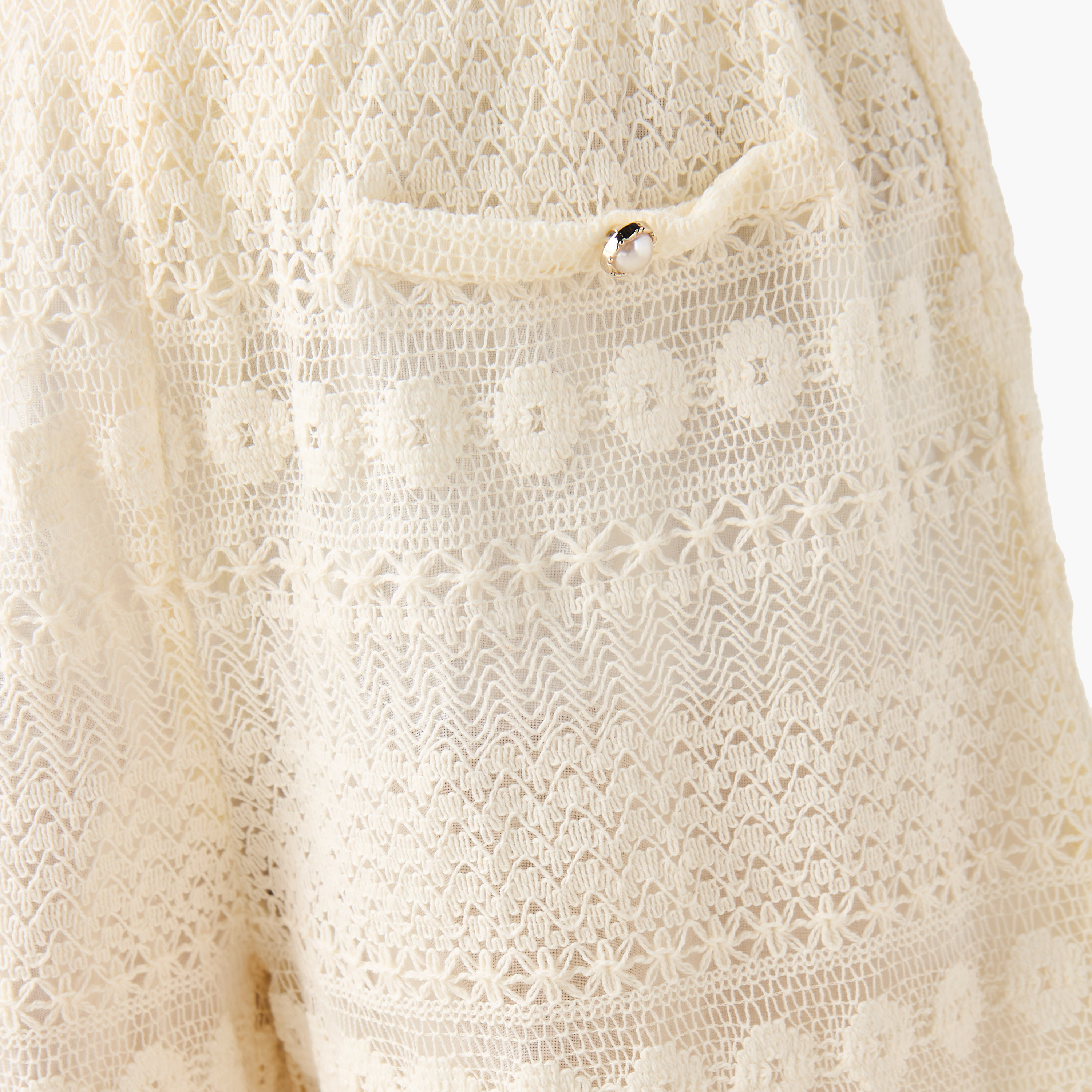 Eligo Elastic Waist Shorts with Lace Texture-girls-clothing-bottoms-shorts-image-5